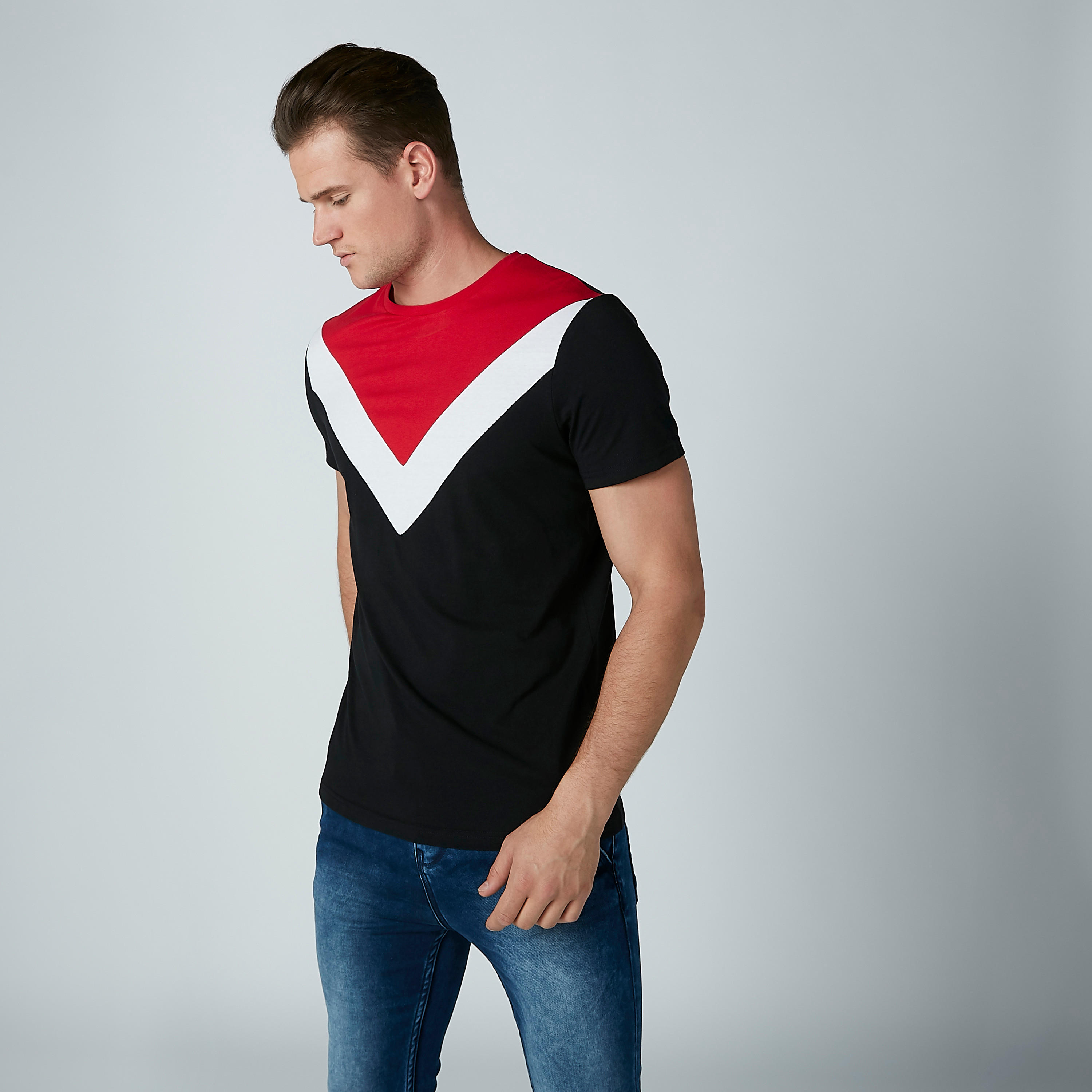 Plain T-shirt with Round Neck and Short Sleeves-men-clothing-tshirtsandpolos-tshirts-image-1