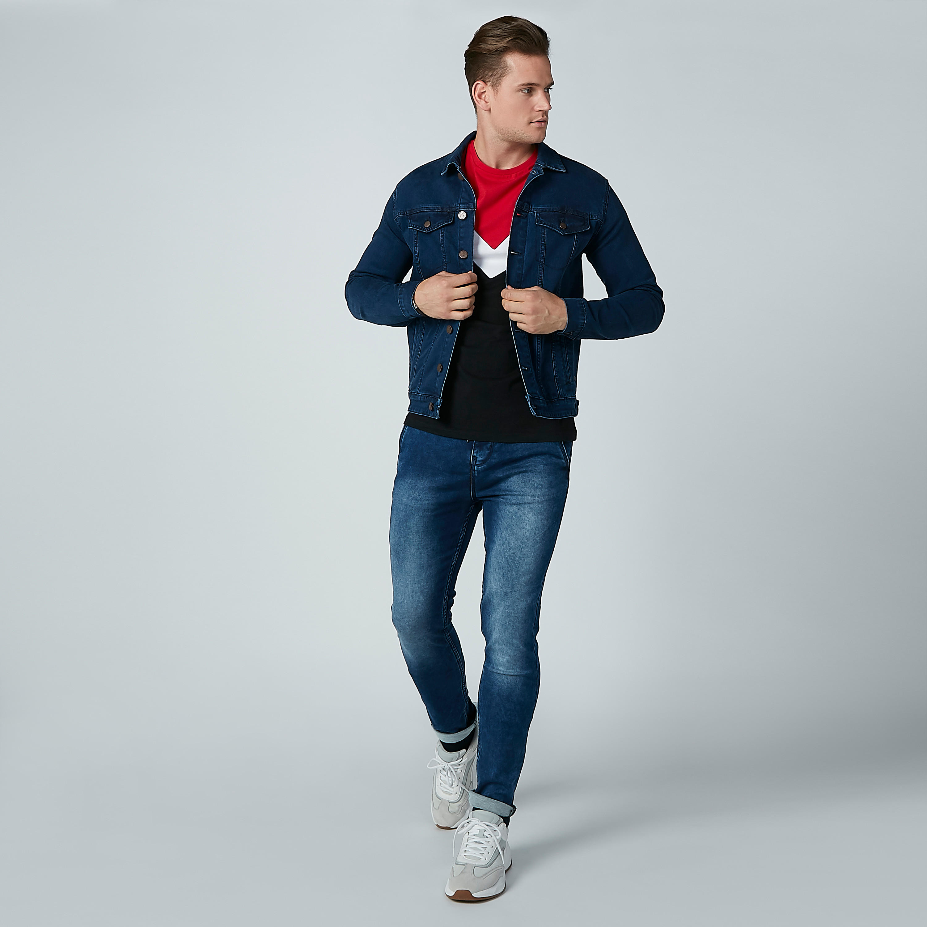 Plain T-shirt with Round Neck and Short Sleeves-men-clothing-tshirtsandpolos-tshirts-image-2