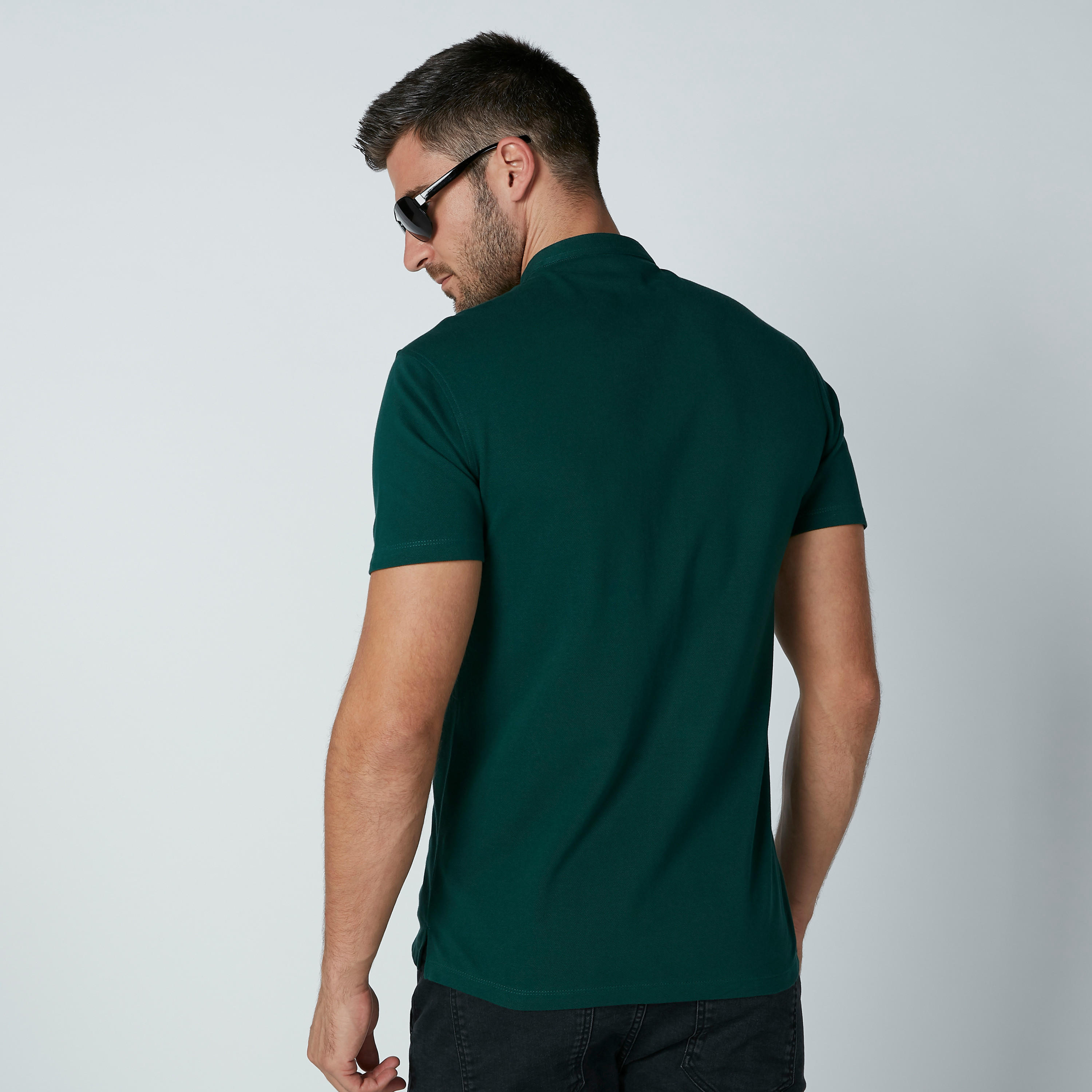 قميص مستدام سادة بياقة ماندارين -men-clothing-shirts-image-1