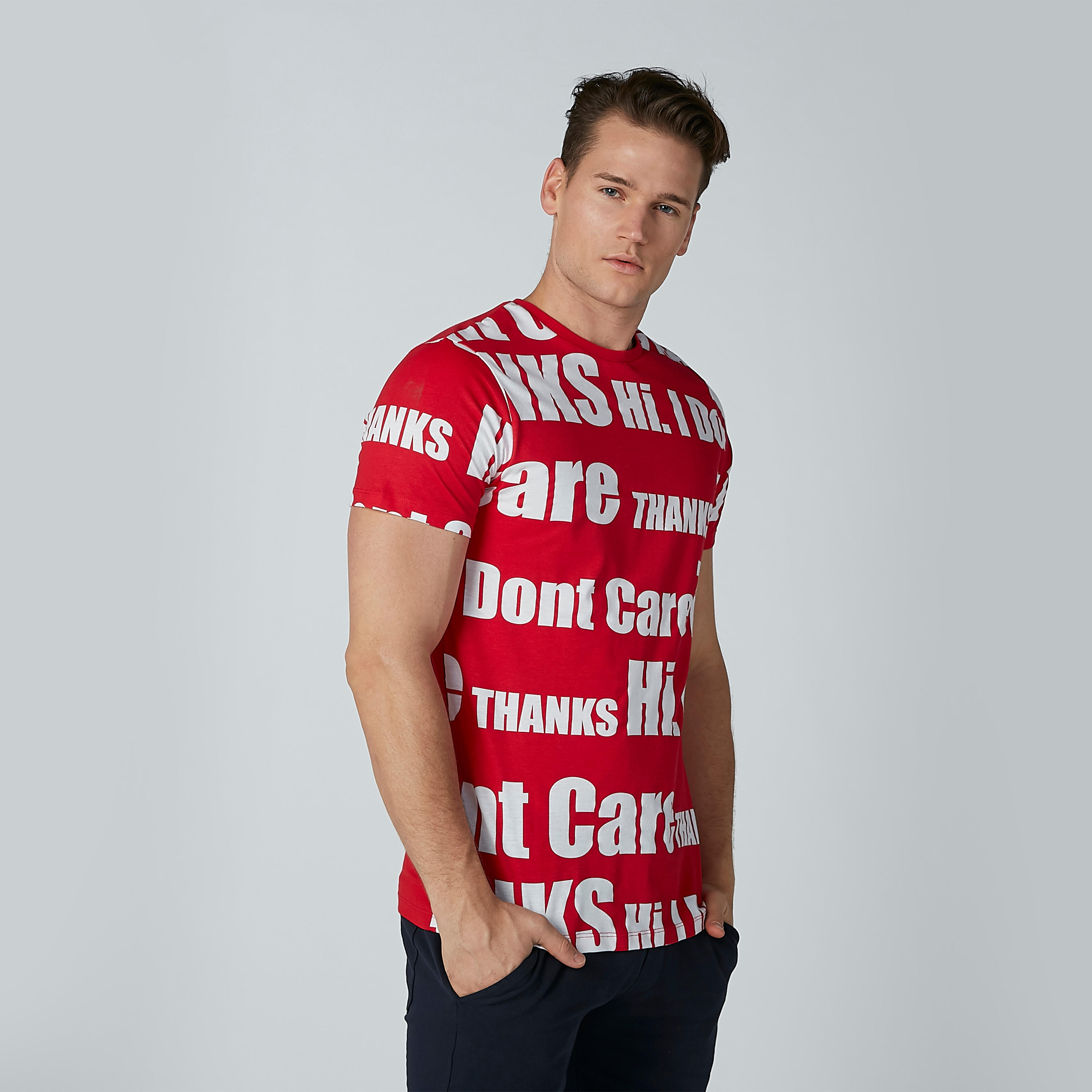Printed T-shirt with Round Neck and Short Sleeves-men-clothing-tshirtsandpolos-tshirts-image-3