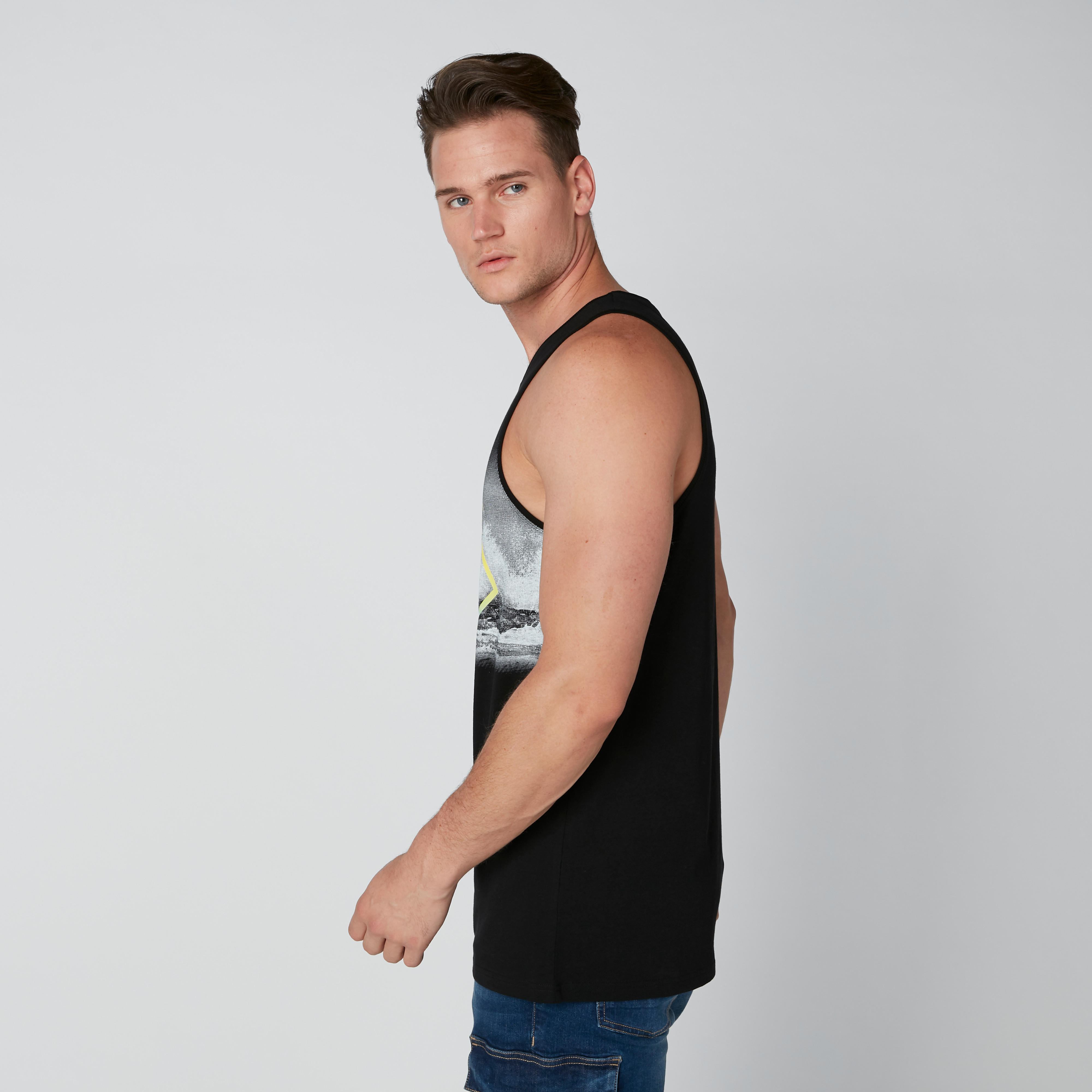 Printed Sleeveless T-Shirt with Round Neck-men-clothing-tshirtsandpolos-tshirts-image-4