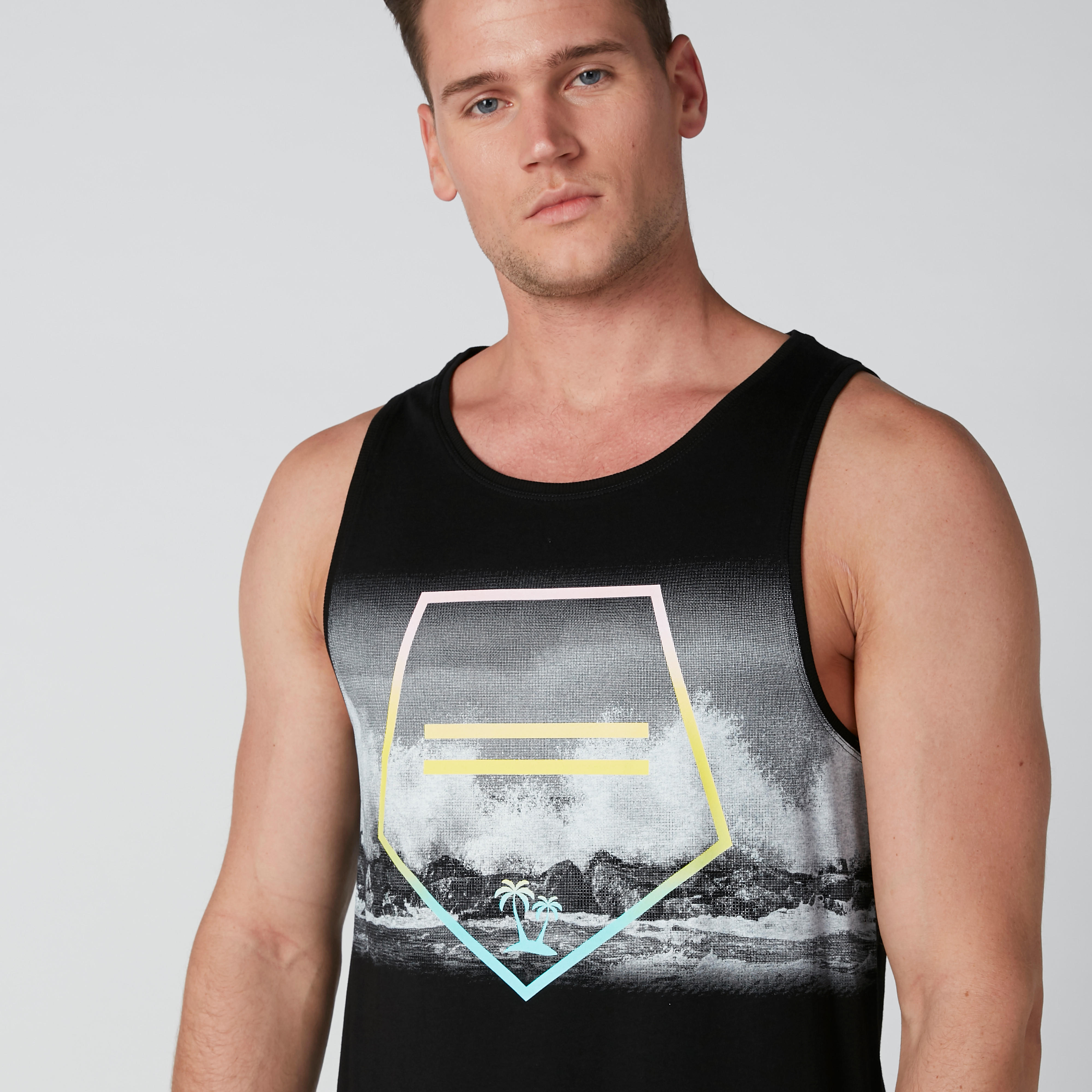Printed Sleeveless T-Shirt with Round Neck-men-clothing-tshirtsandpolos-tshirts-image-5