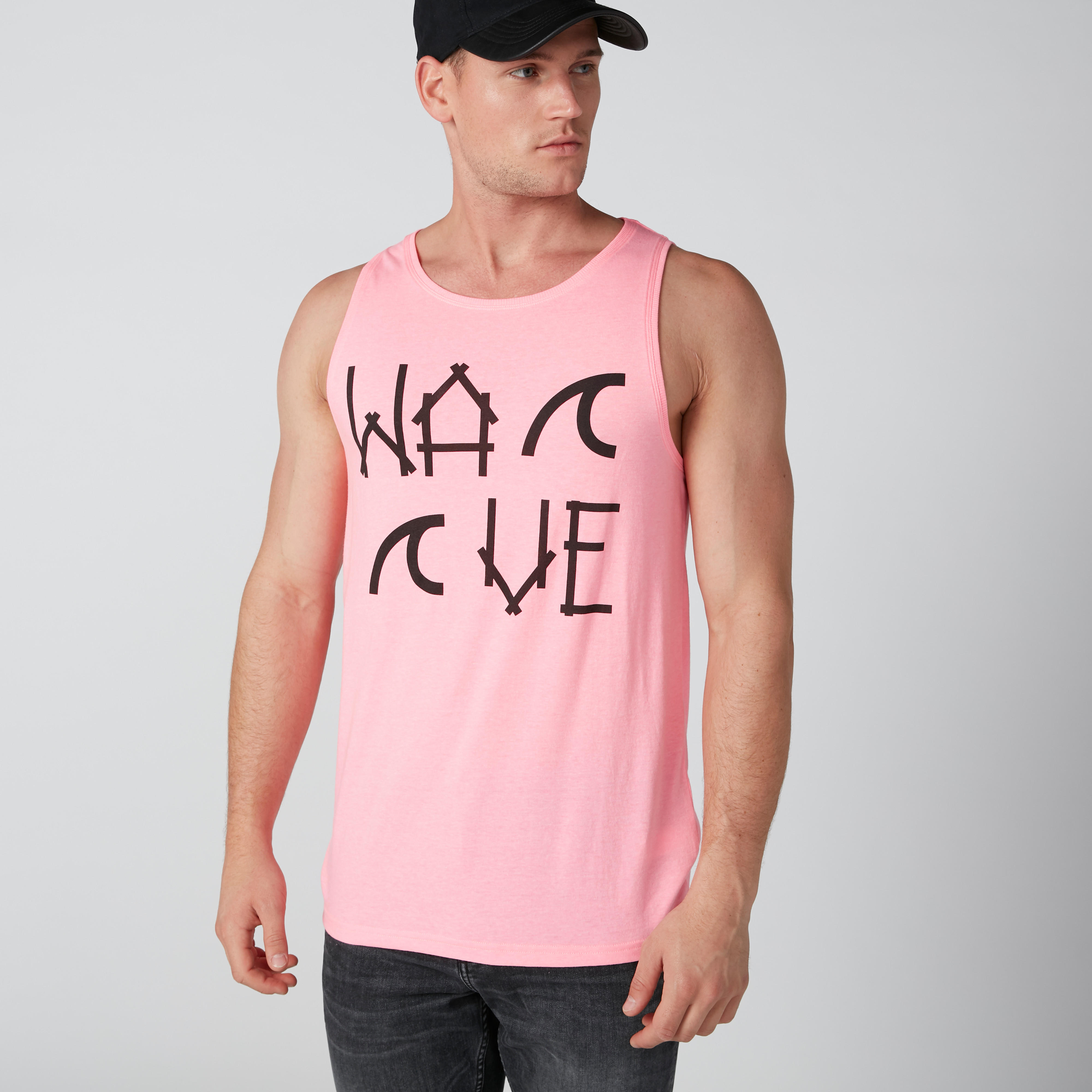 Printed Sleeveless T-Shirt with Round Neck-men-clothing-tshirtsandpolos-vests-image-2