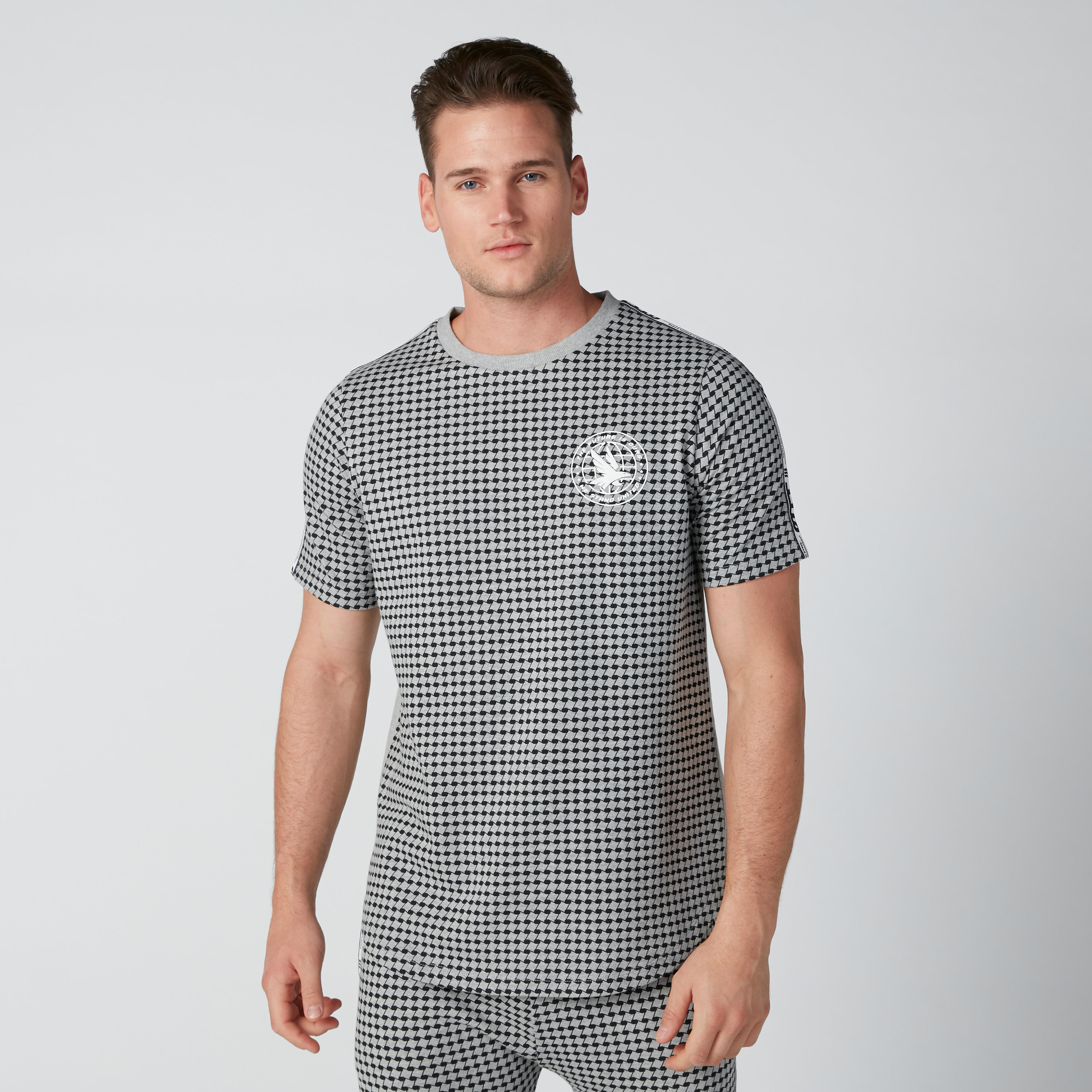 Sustainable Printed T-Shirt with Tape Detail and Short Sleeves-men-clothing-tshirtsandpolos-tshirts-image-2