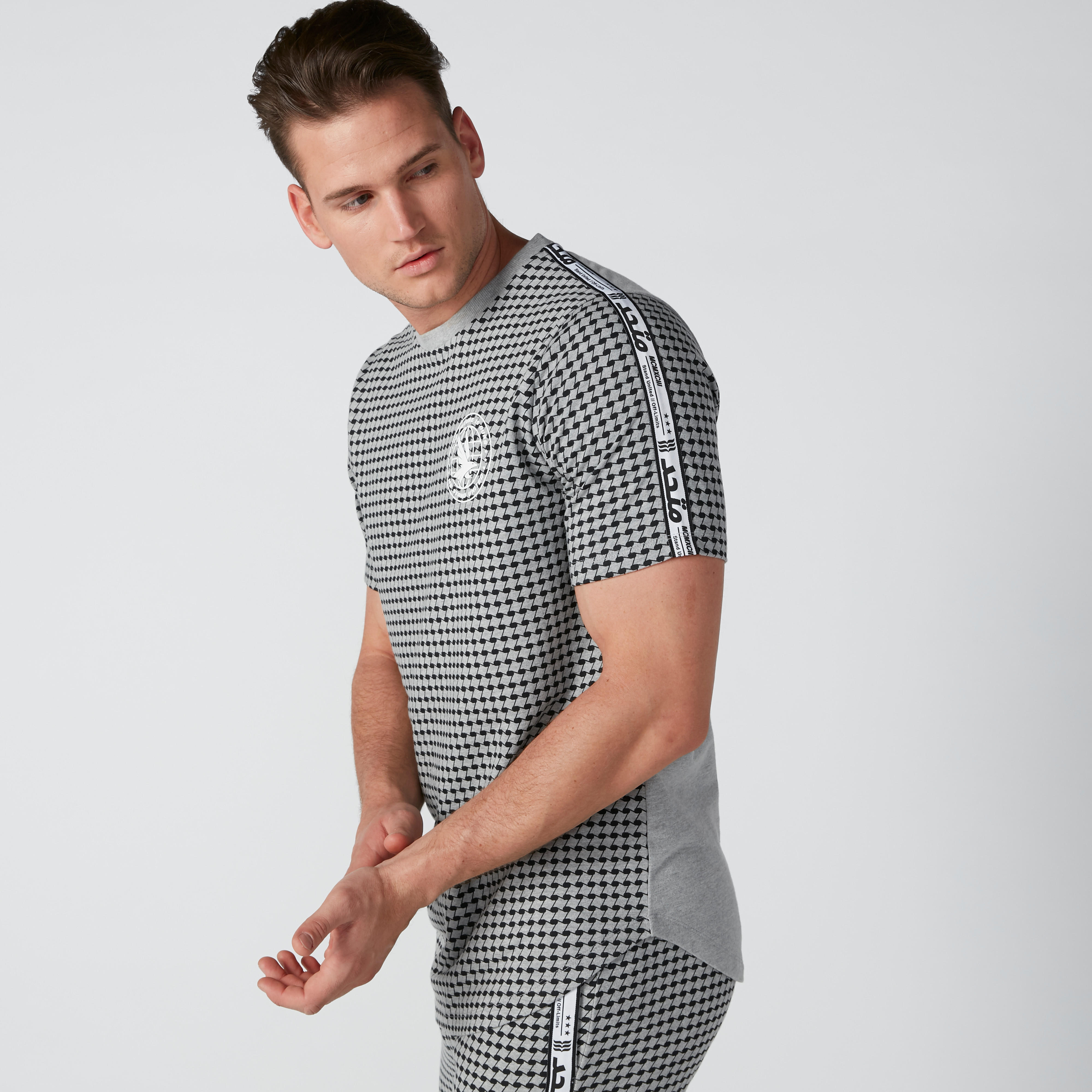 Sustainable Printed T-Shirt with Tape Detail and Short Sleeves-men-clothing-tshirtsandpolos-tshirts-image-3
