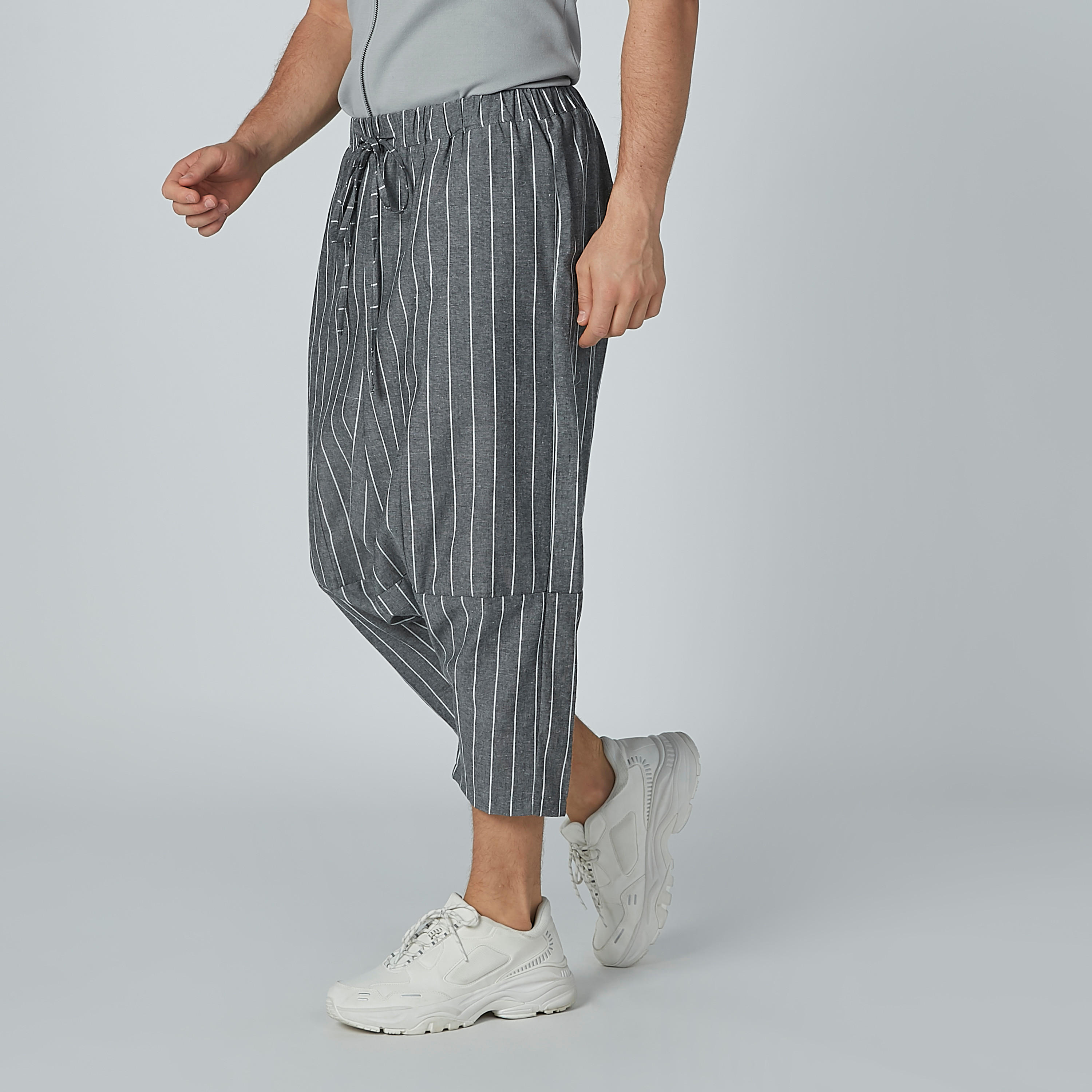 Striped Shorts with Drawstring Closure-men-clothing-bottoms-shorts-image-1