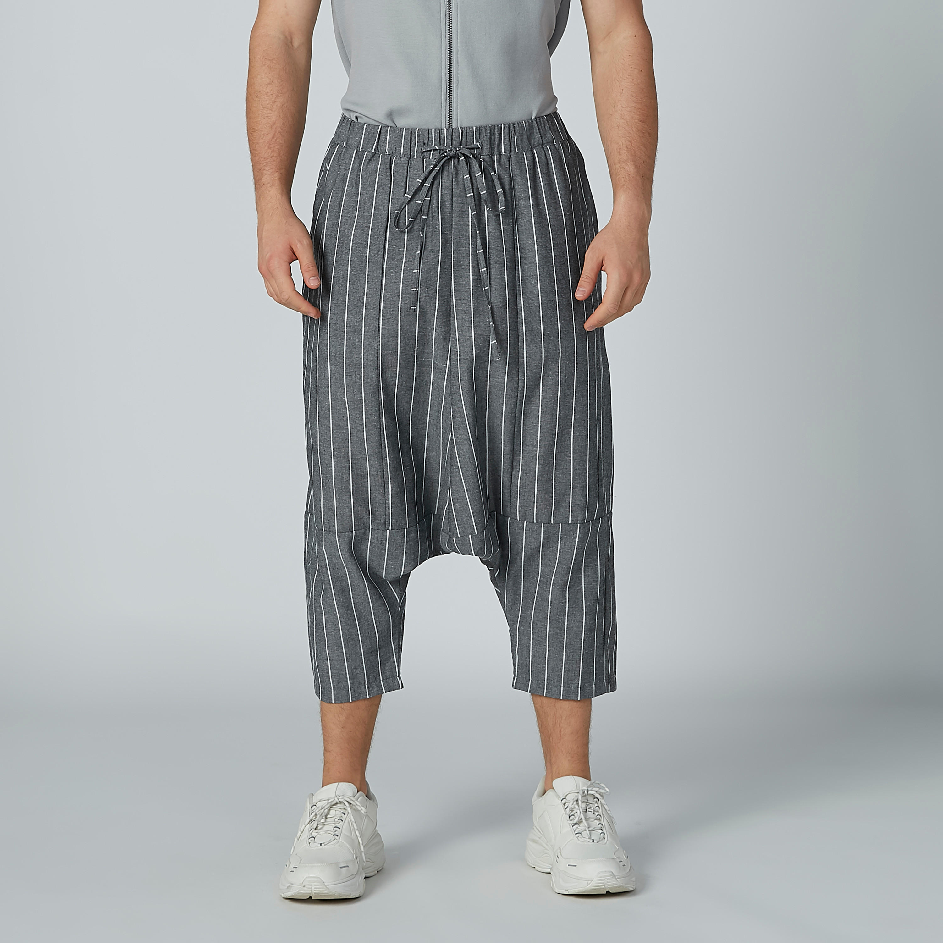 Striped Shorts with Drawstring Closure-men-clothing-bottoms-shorts-image-2