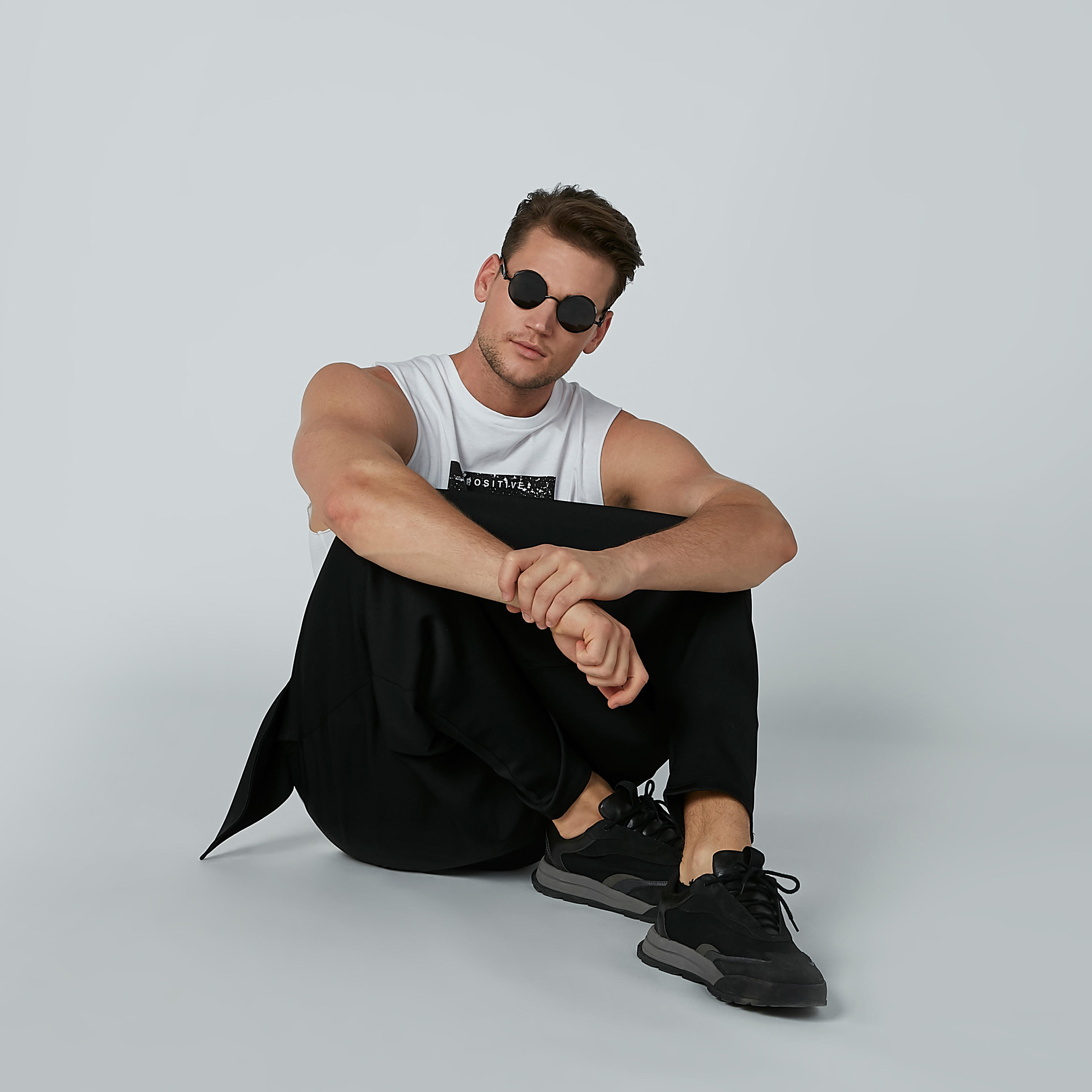 Solid Harem Pants with Drawstrings Closure-men-clothing-bottoms-trousersandchinos-trousers-image-4