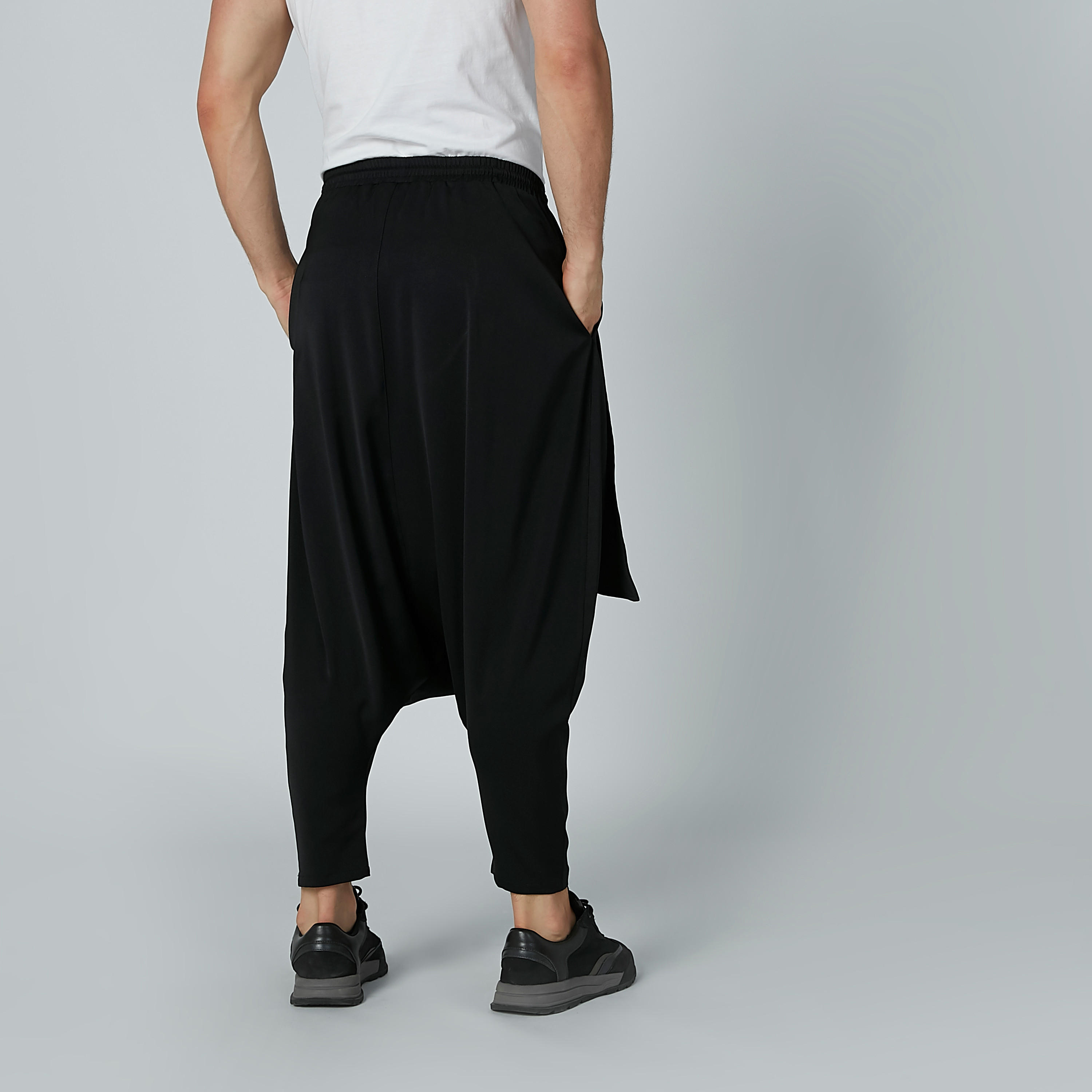 Solid Harem Pants with Drawstrings Closure-men-clothing-bottoms-trousersandchinos-trousers-image-6