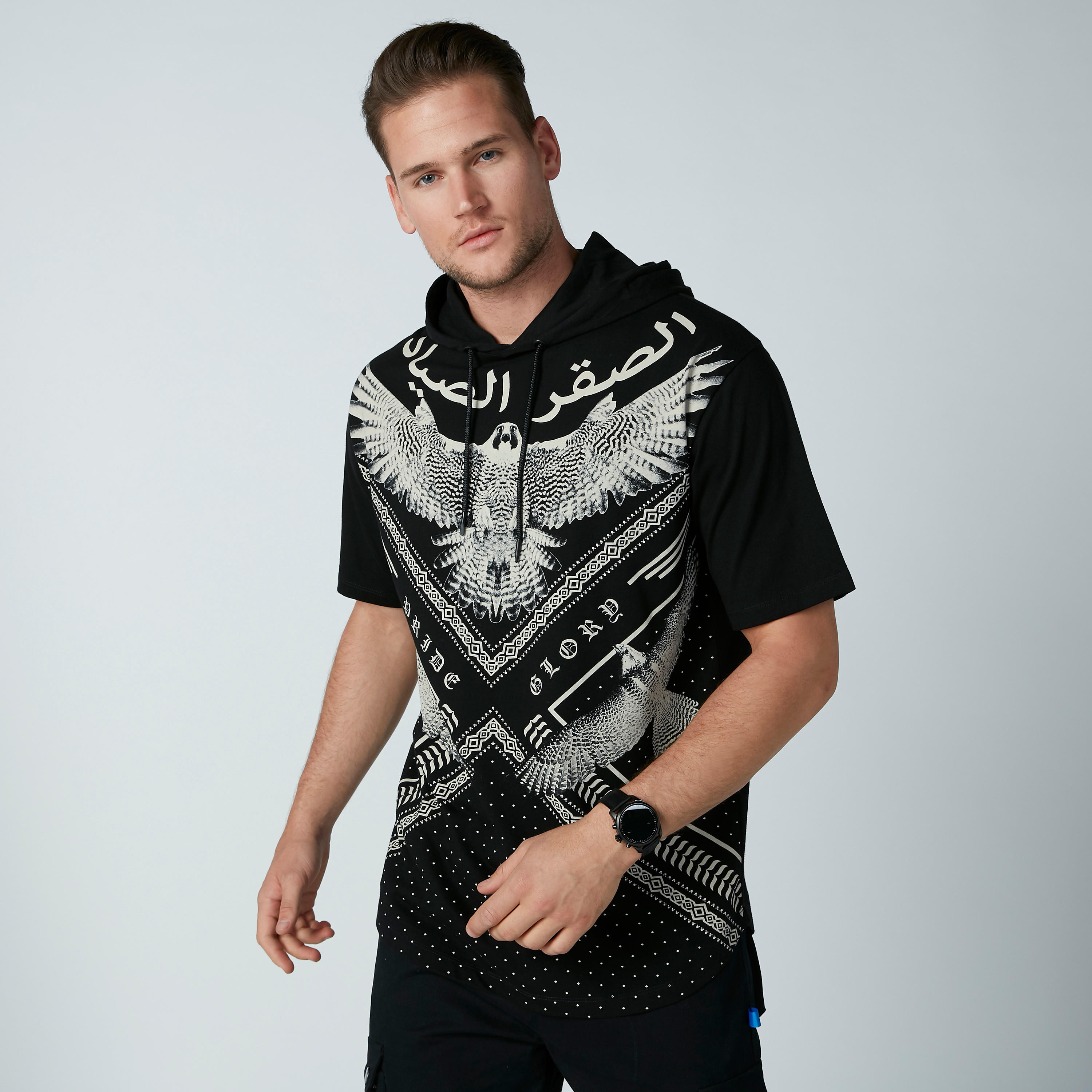 هودي مستدام بأكمام قصيرة وطبعات-men-clothing-tshirtsandpolos-tshirts-image-3