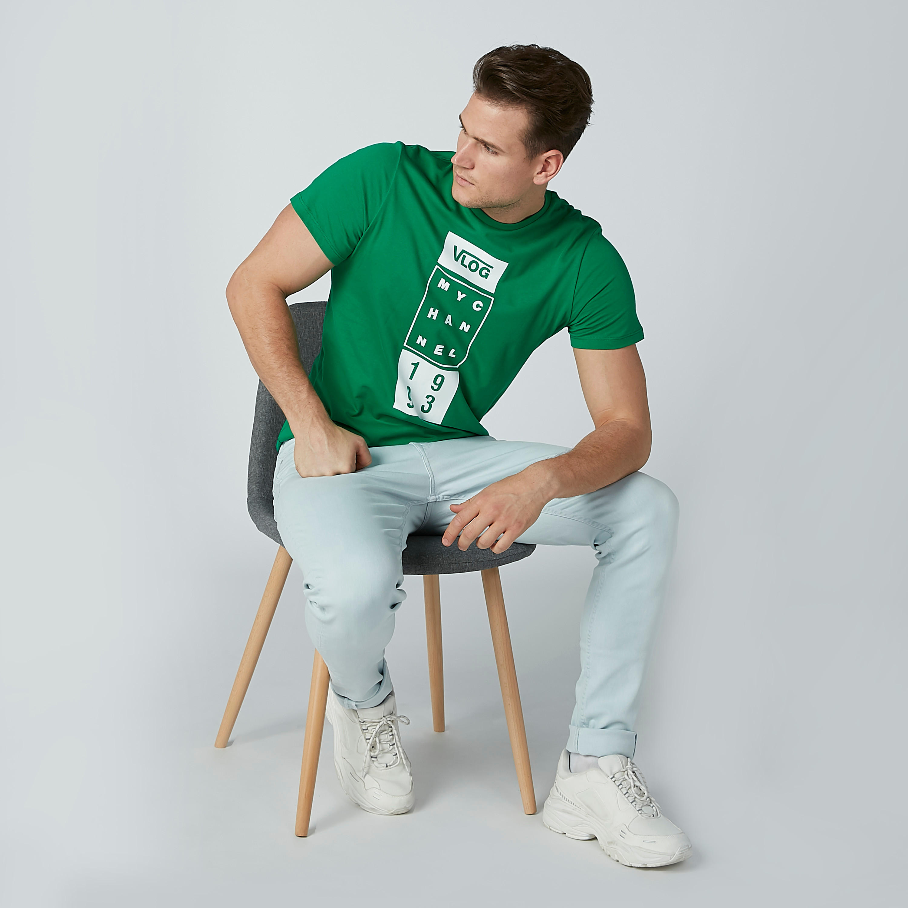 Printed Round Neck T-shirt with Short Sleeves-men-clothing-tshirtsandpolos-tshirts-image-1