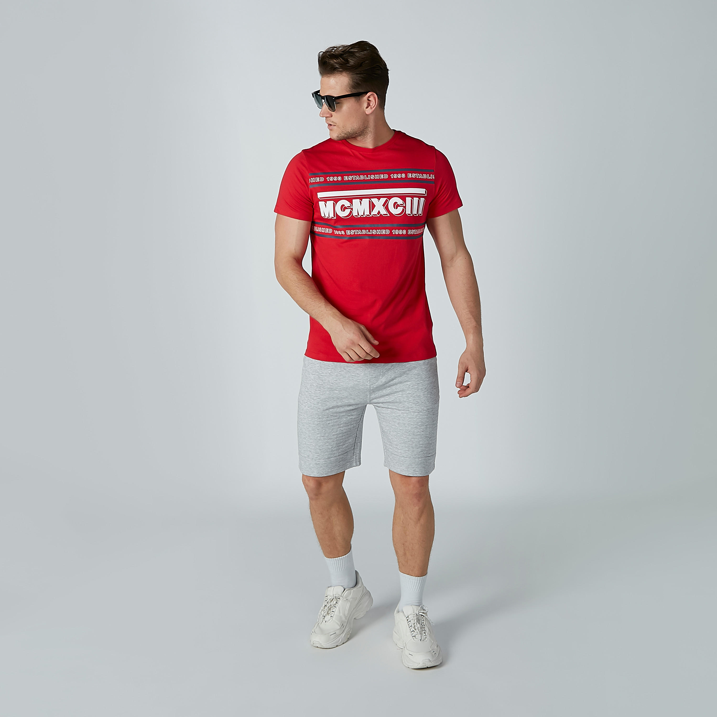 Printed Round Neck T-shirt with Short Sleeves-men-clothing-tshirtsandpolos-tshirts-image-2