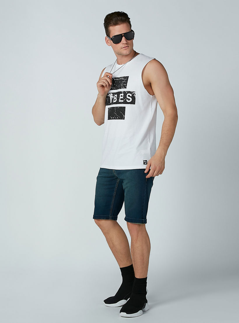 Printed Sleeveless T-shirt with Round Neck-men-clothing-tshirtsandpolos-tshirts-image-3