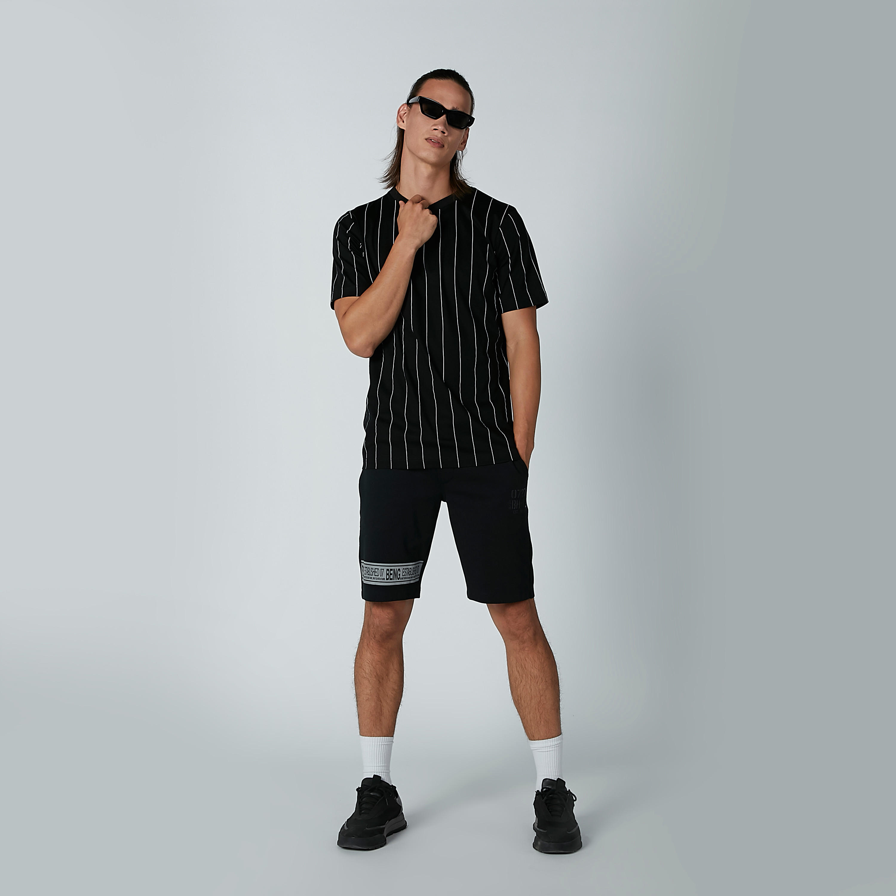 Striped T-shirt with Short Sleeves and Round Neck-men-clothing-tshirtsandpolos-tshirts-image-1
