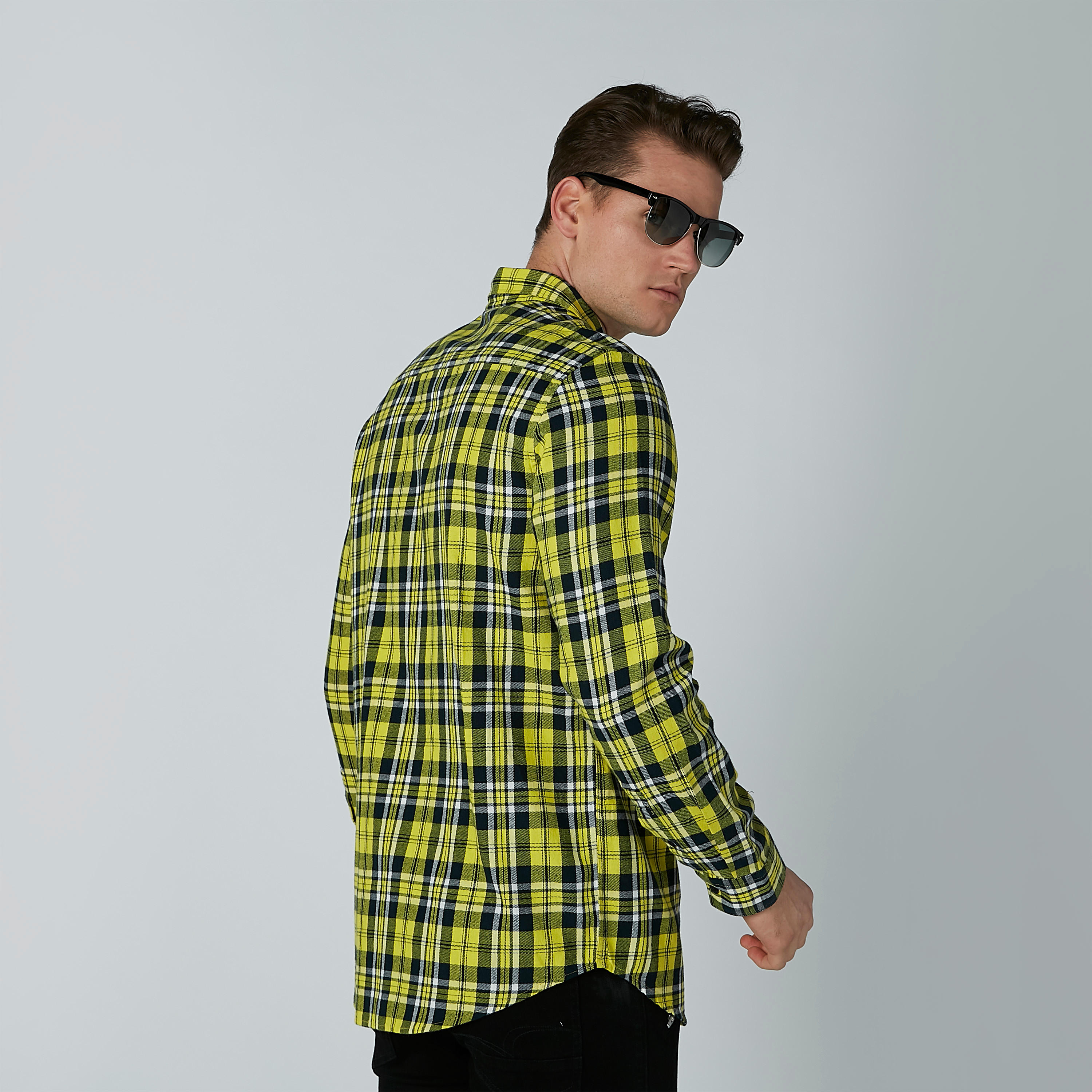 قميص كاروهات بأكمام طويلة وياقة عاديّة-men-clothing-shirts-image-3