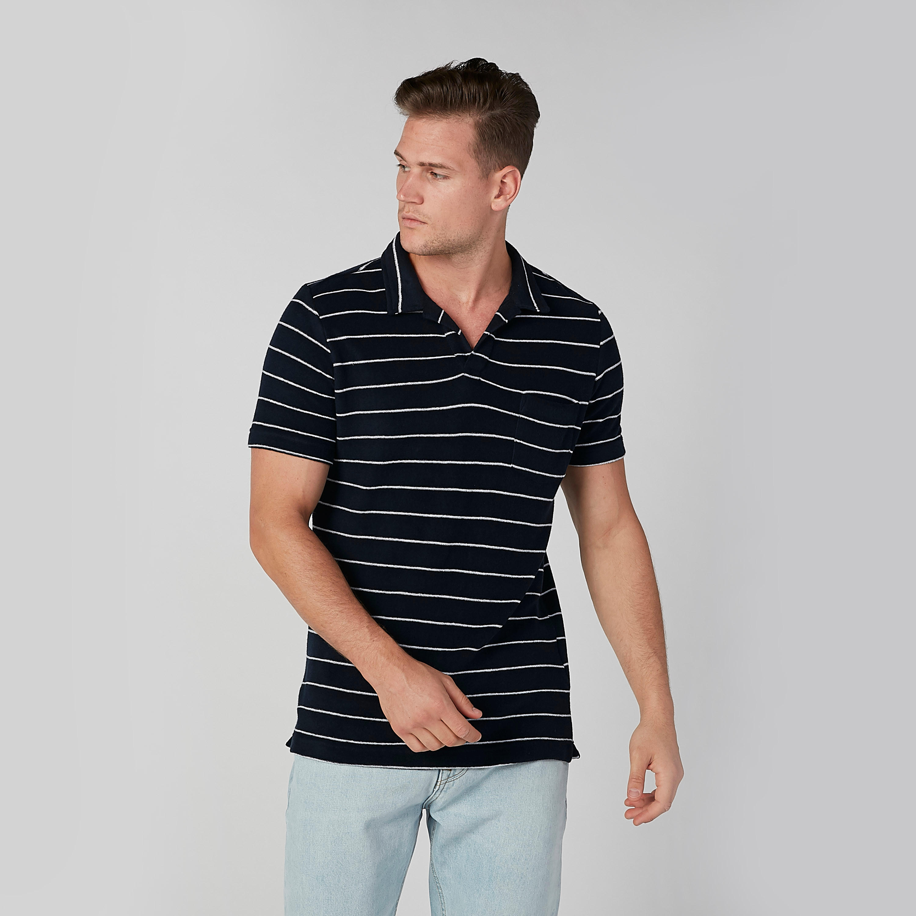 تيشيرت مقلّم بياقة بولو وأكمام قصيرة-men-clothing-tshirtsandpolos-tshirts-image-1