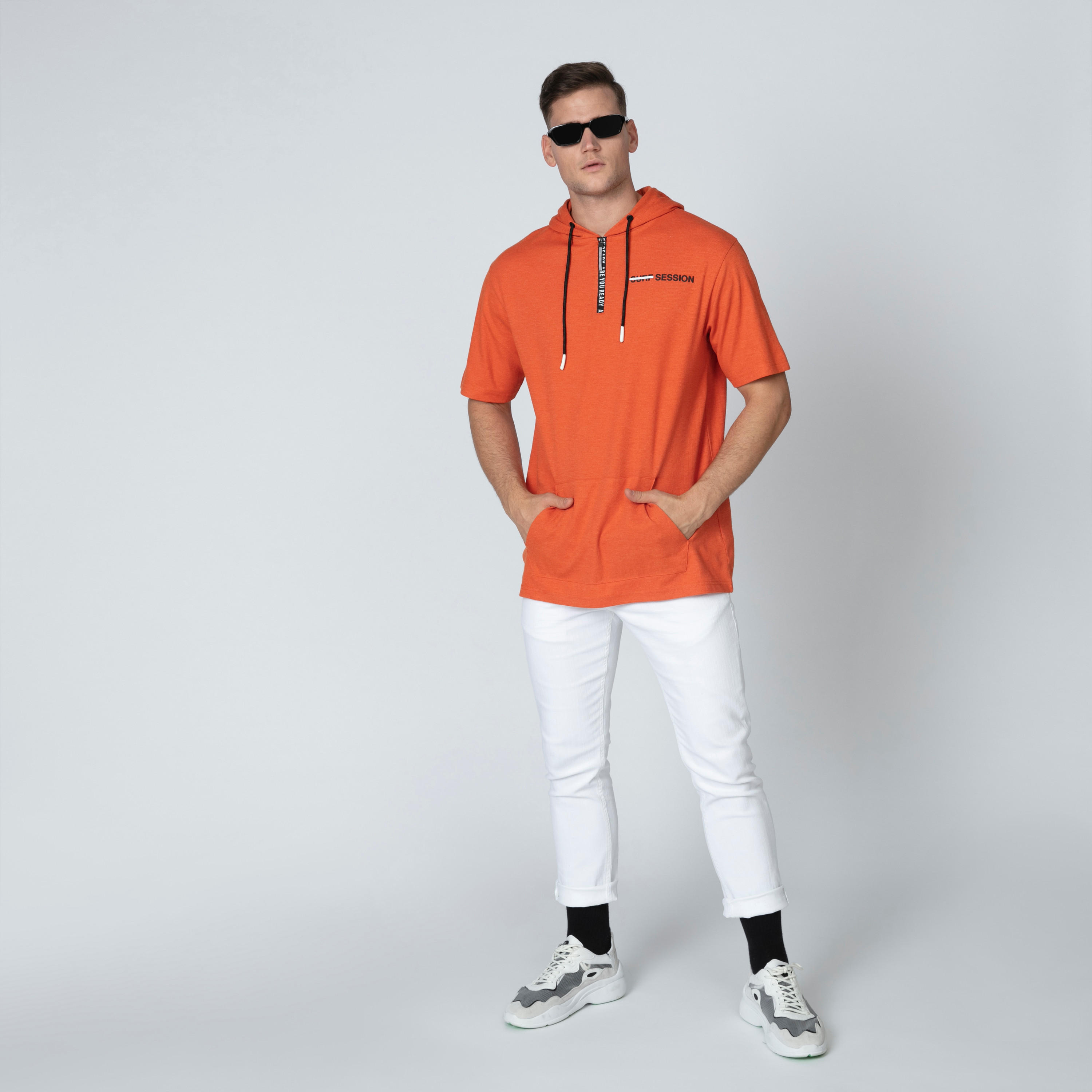 Printed T-shirt with Hood and Kangaroo Pockets-men-clothing-tshirtsandpolos-tshirts-image-3