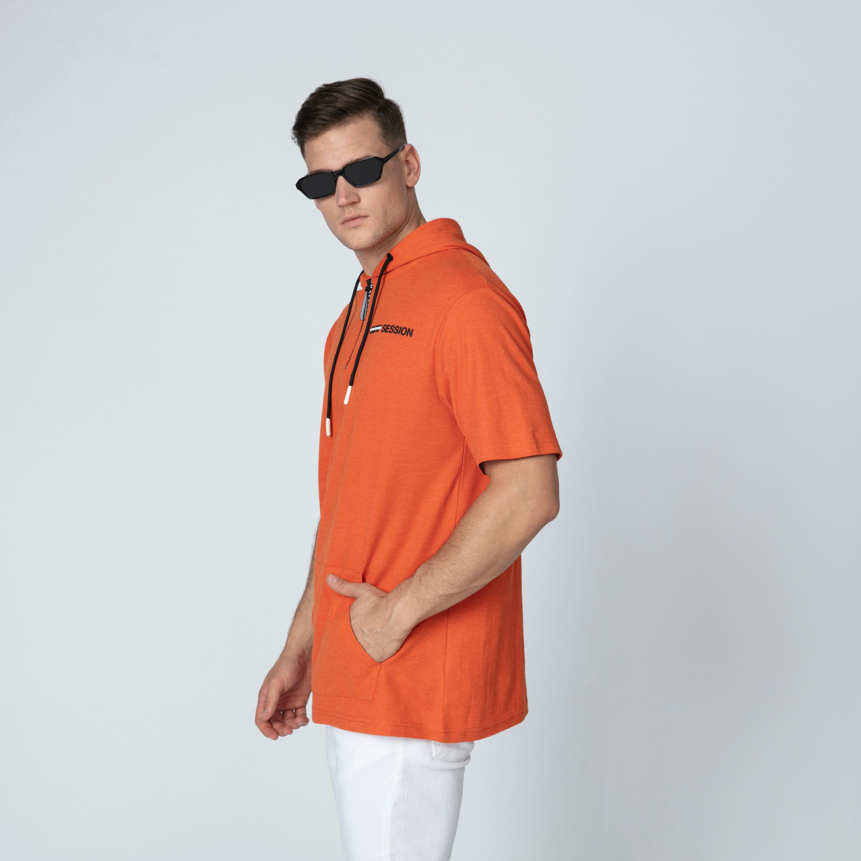 Printed T-shirt with Hood and Kangaroo Pockets-men-clothing-tshirtsandpolos-tshirts-image-4