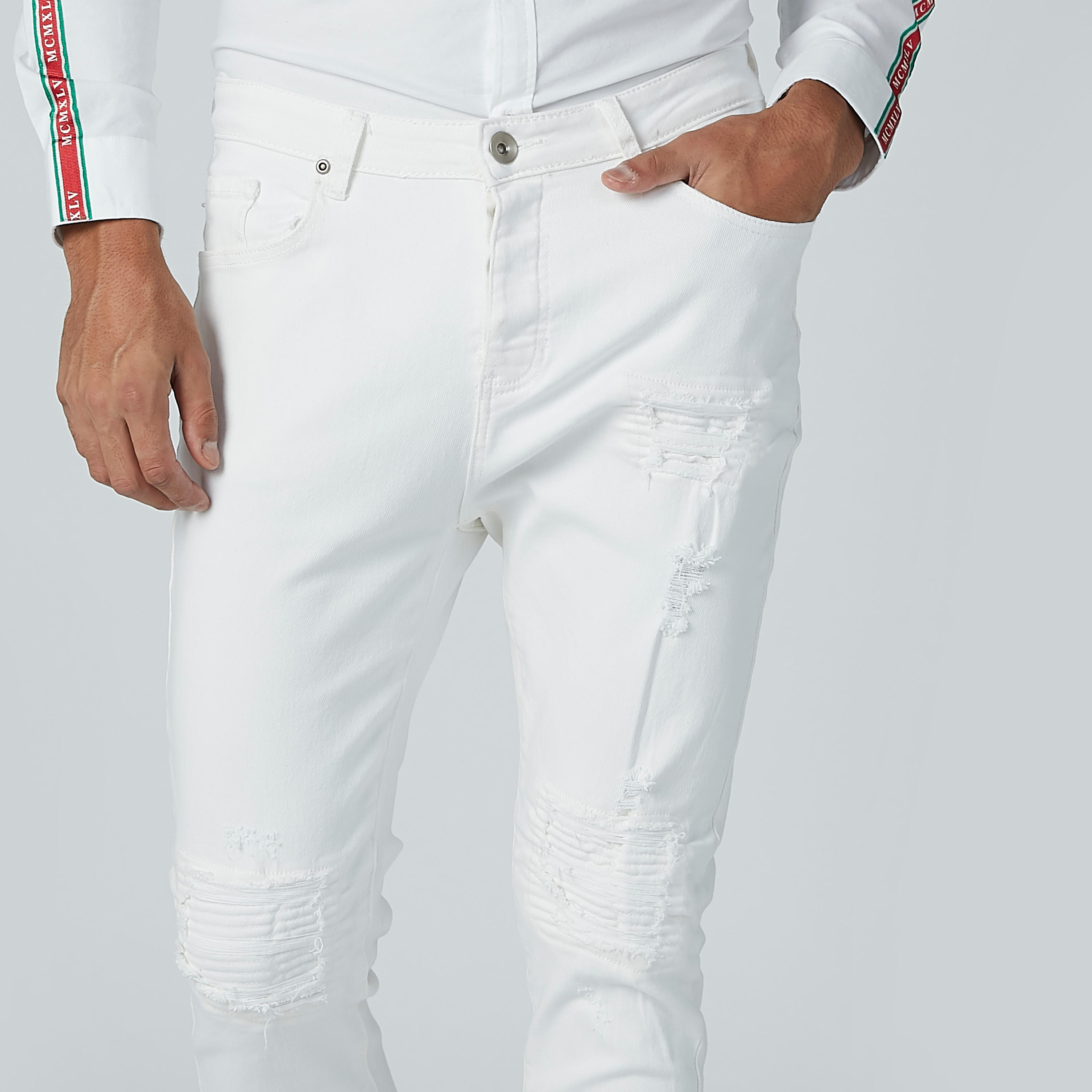 Ripped Denim Jeans with 5-Pockets and Button Closure-men-clothing-bottoms-jeans-image-3