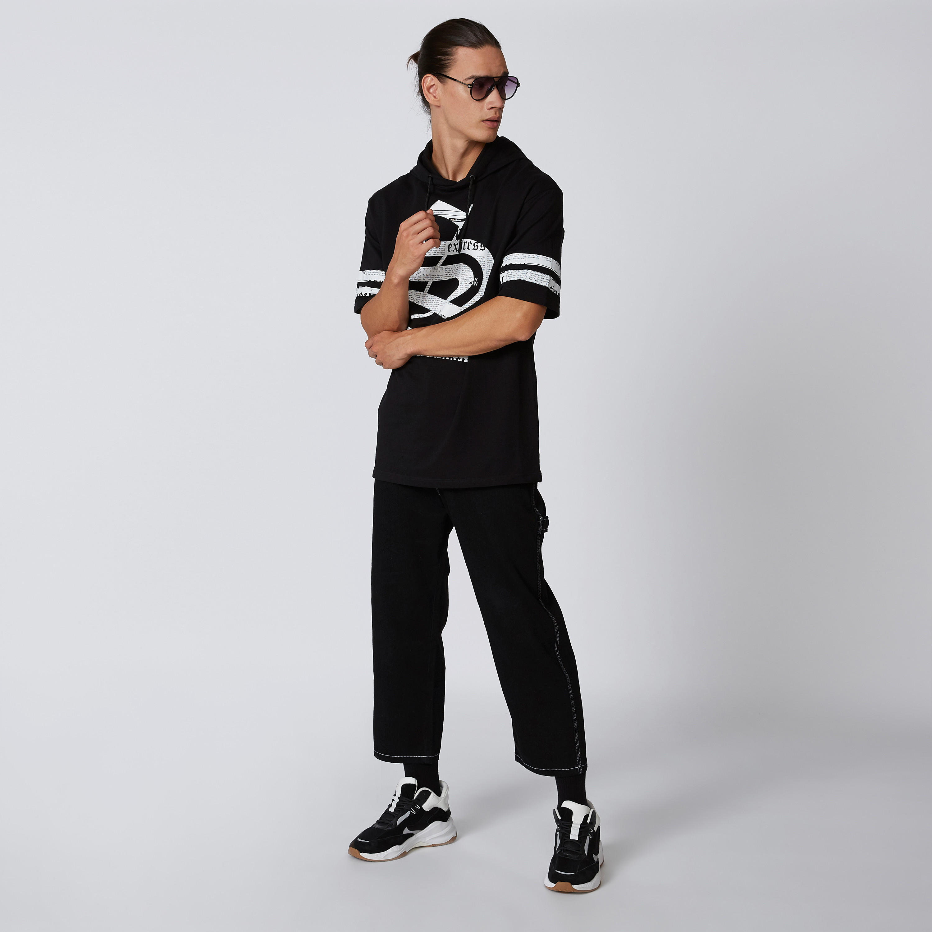 Printed T-shirt with Short Sleeves and Hood-men-clothing-tshirtsandpolos-tshirts-image-5