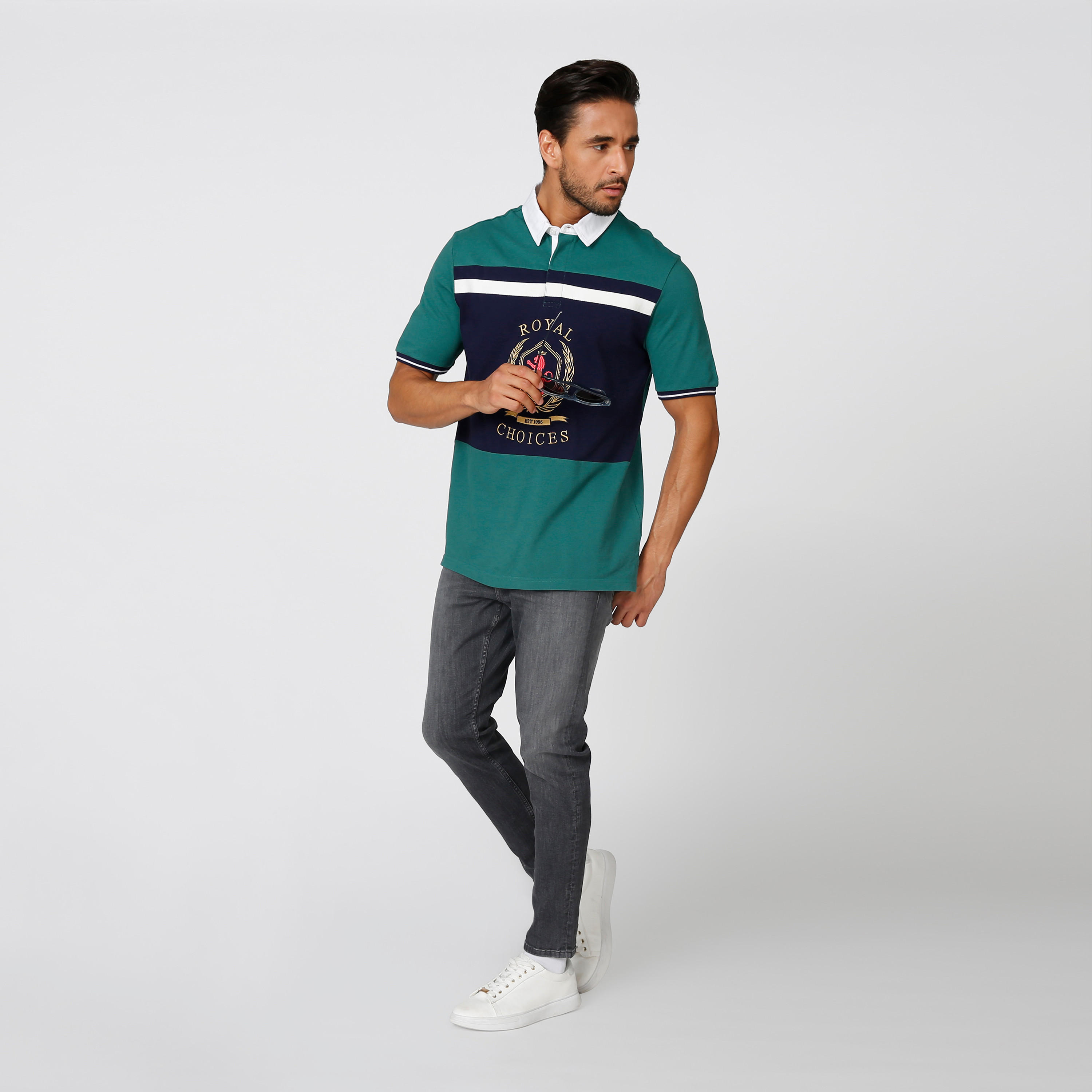 تيشرت بولو بأكمام قصيرة وطبعات-men-clothing-tshirtsandpolos-polos-image-1