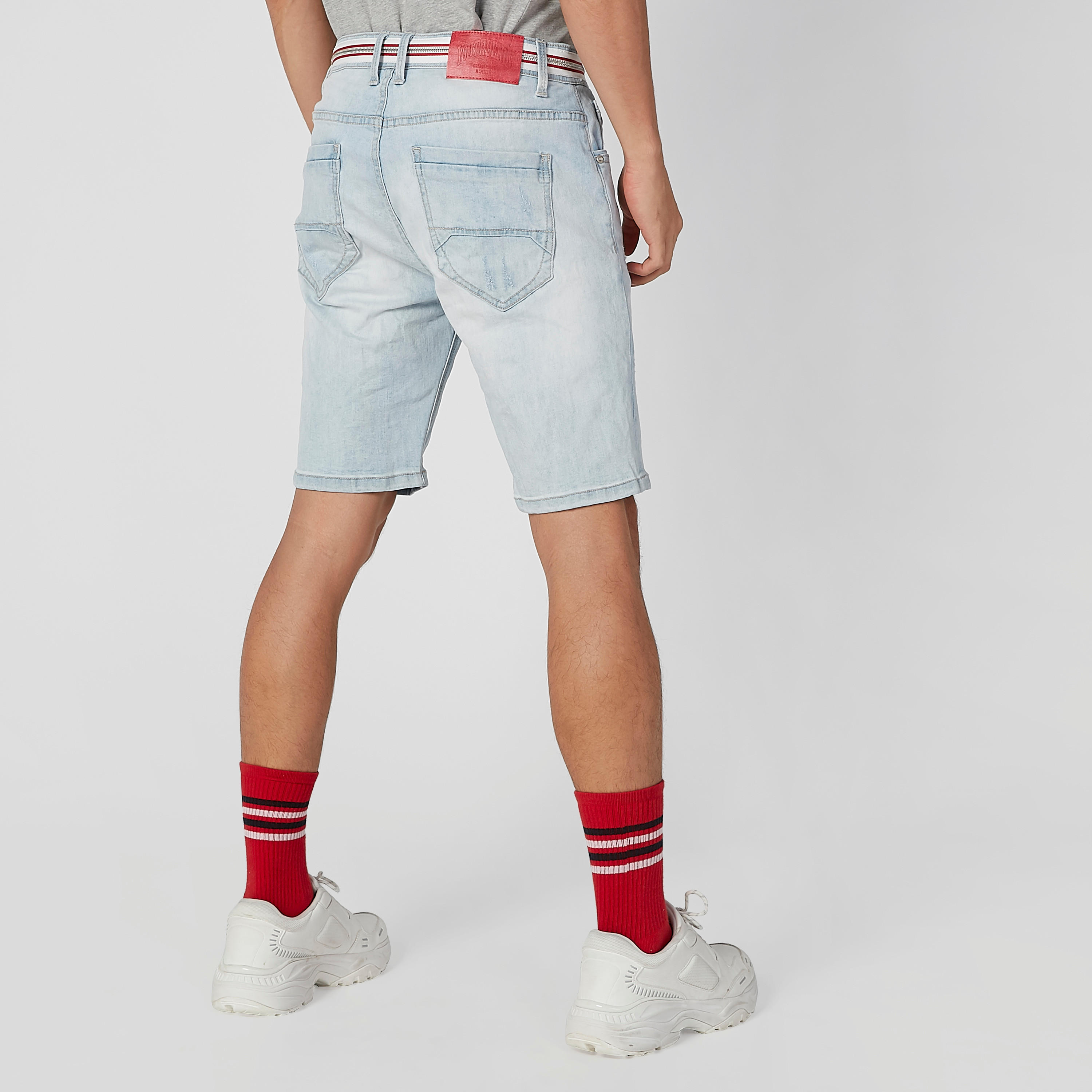 شورت ممزّق بخصر متوسط الارتفاع وجيوب وحلقات للحزام-men-clothing-bottoms-shorts-image-4