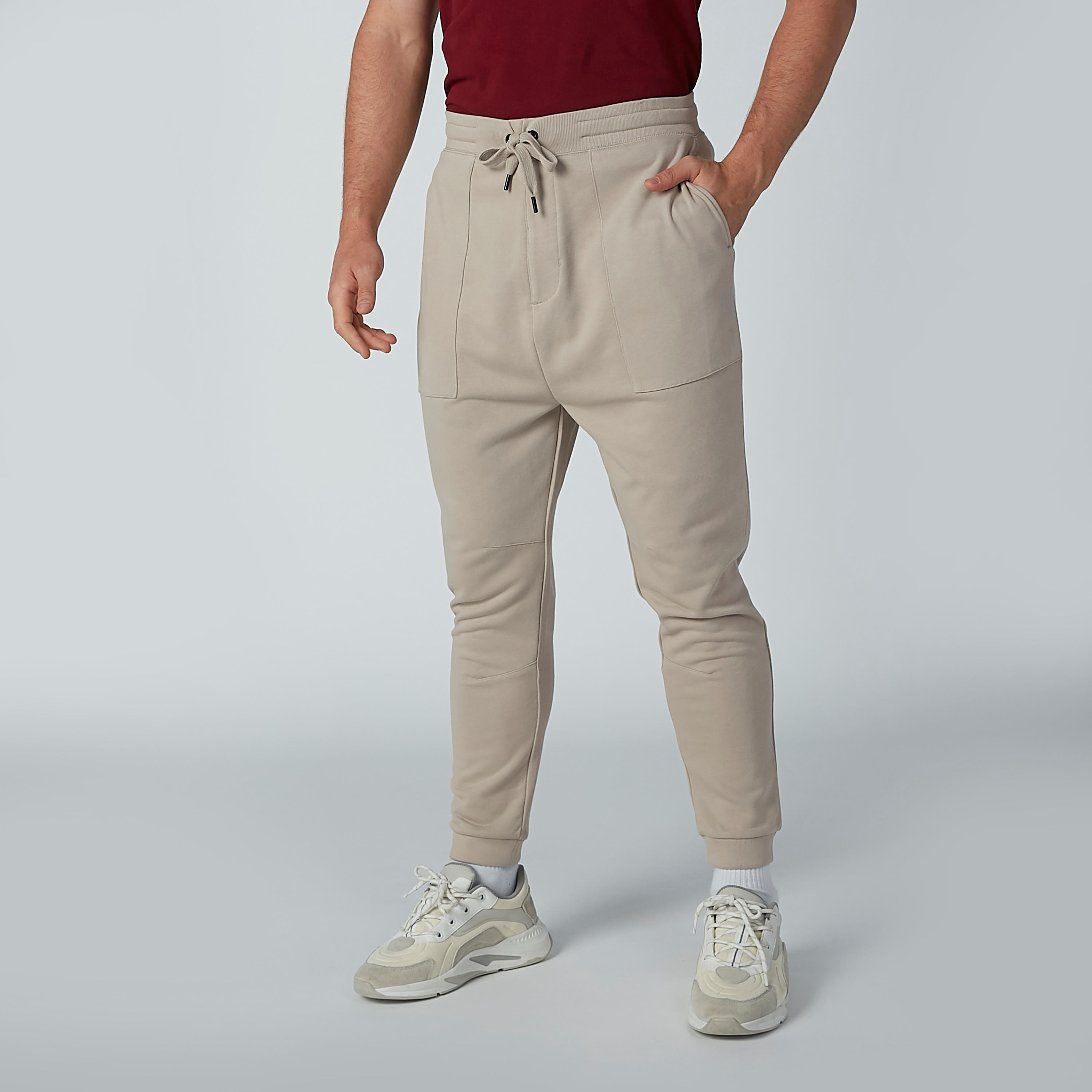 بنطال دينم طويل برباط وجيوب-men-clothing-bottoms-joggers-image-1