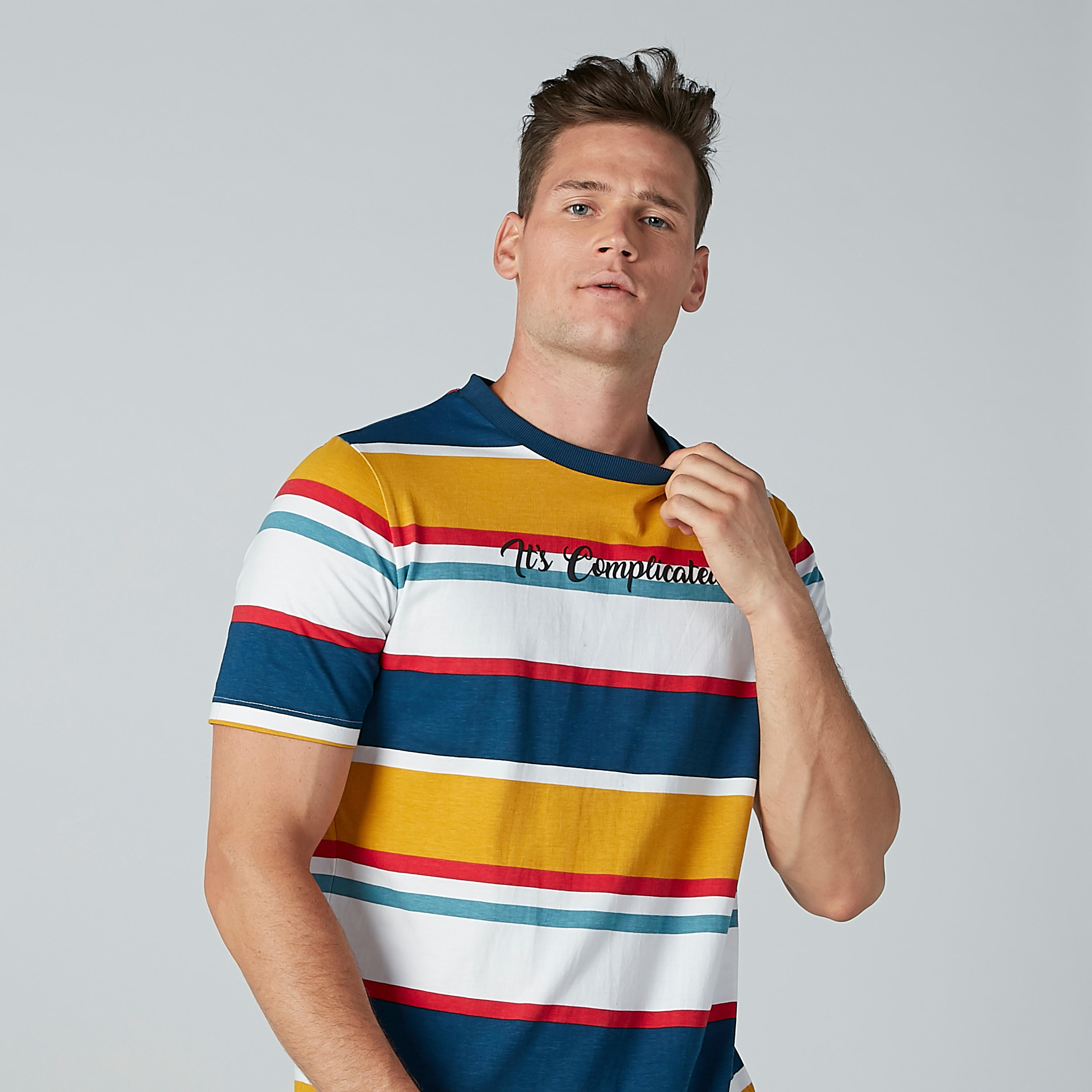 تيشيرت مستدام بقصّة سليم مقلم وياقة مستديرة -men-clothing-tshirtsandpolos-tshirts-image-2