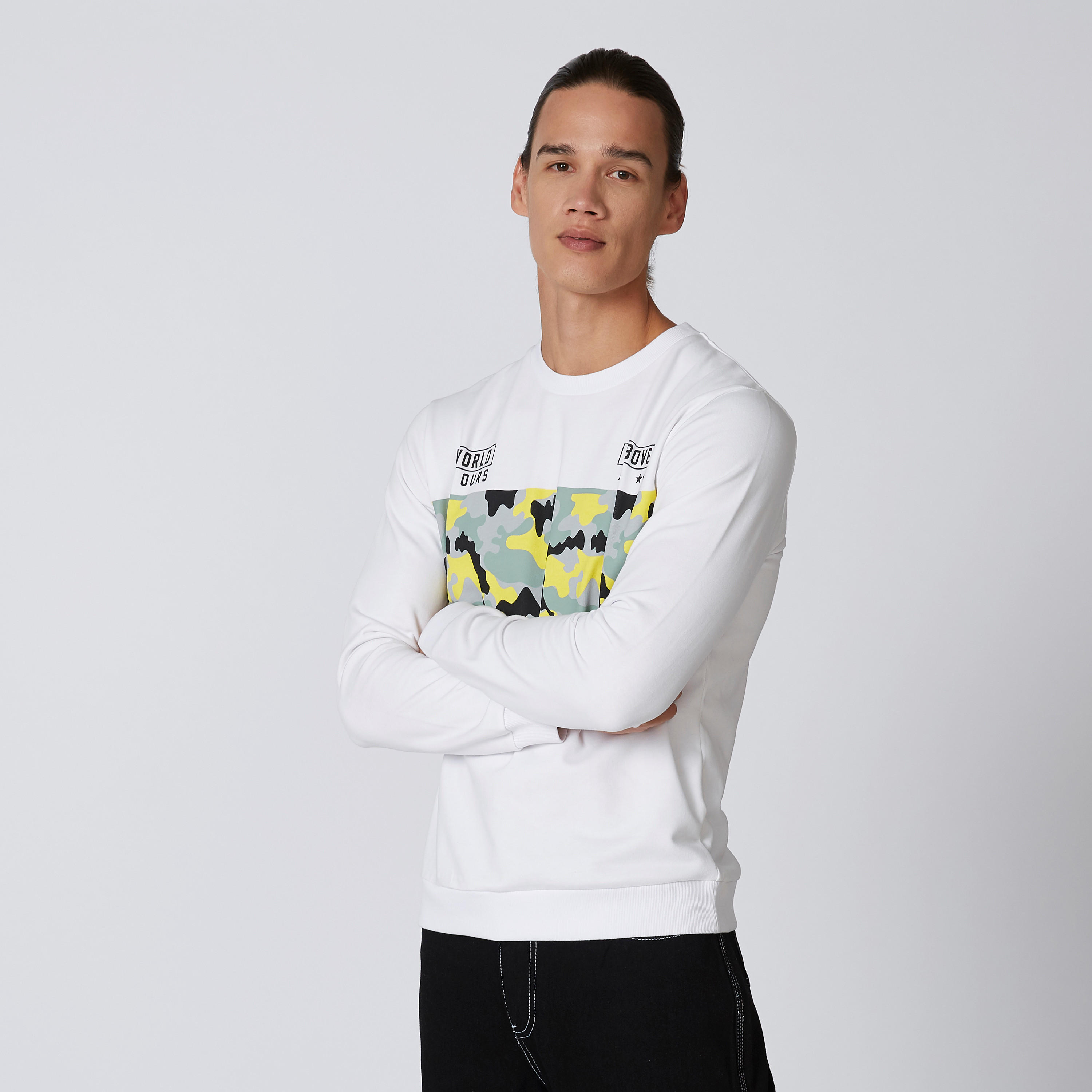 Printed Sweatshirt with Round Neck and Long Sleeves-men-winterwear-hoodiesandsweatshirts-image-3