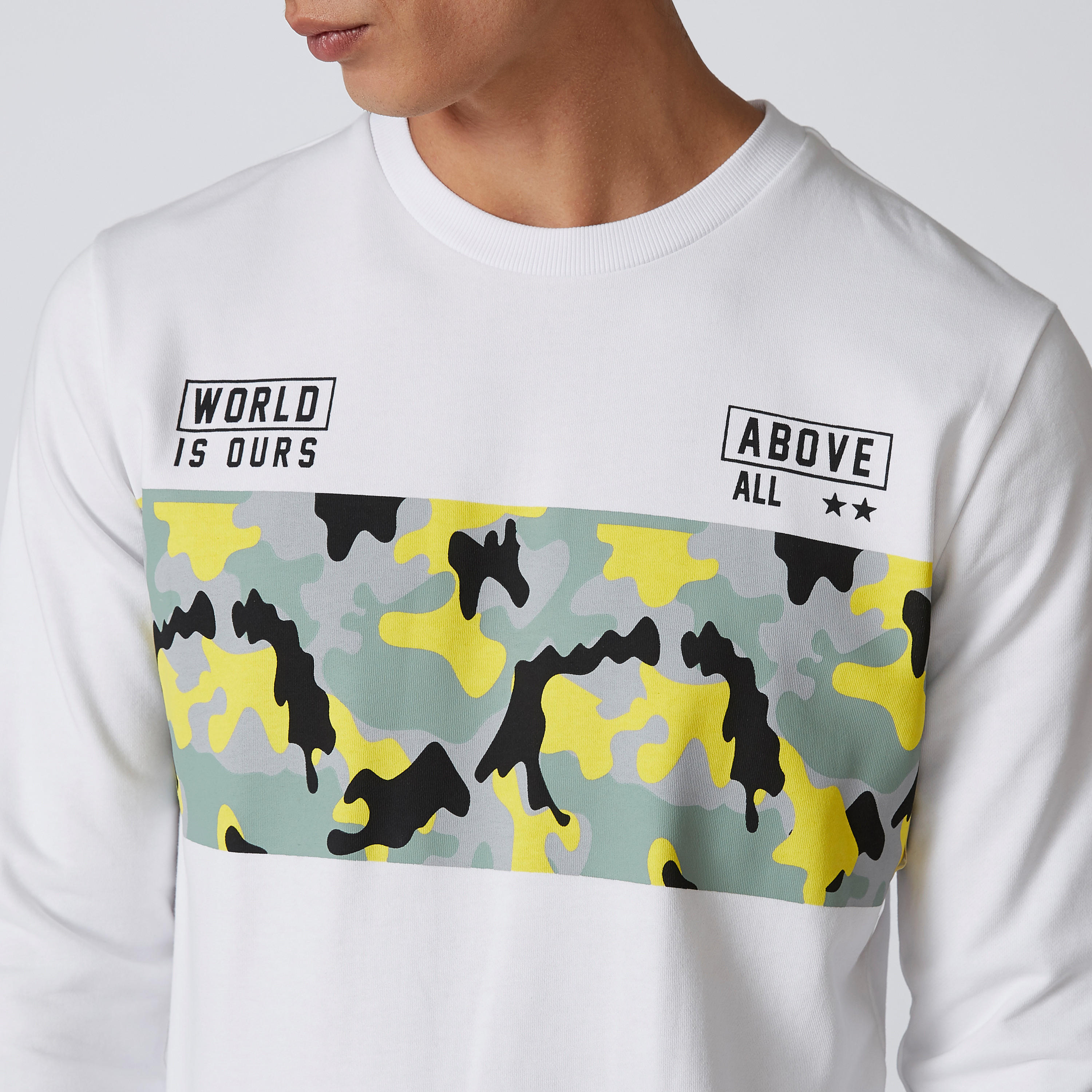 Printed Sweatshirt with Round Neck and Long Sleeves-men-winterwear-hoodiesandsweatshirts-image-4