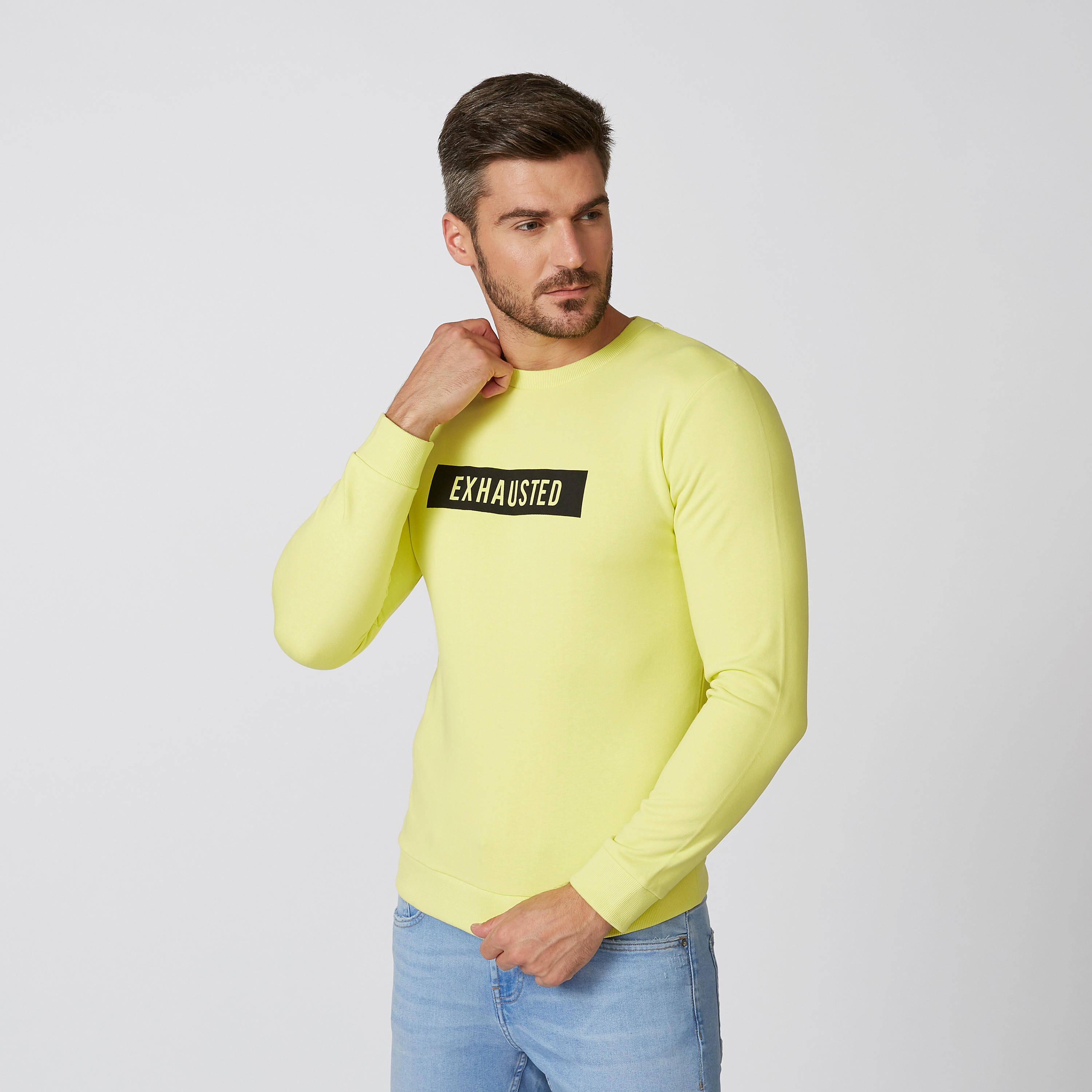 Printed Sweater with Crew Neck and Long Sleeves-men-clothing-sweatersandpullovers-image-3