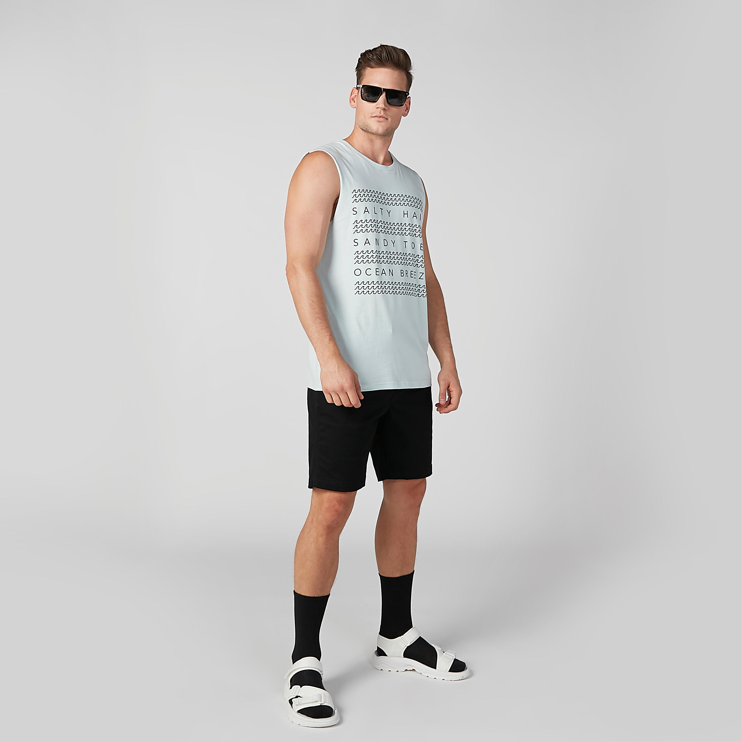 تيشيرت مستدام دون أكمام سليم وياقة مستديرة وطبعات -men-clothing-tshirtsandpolos-tshirts-image-2