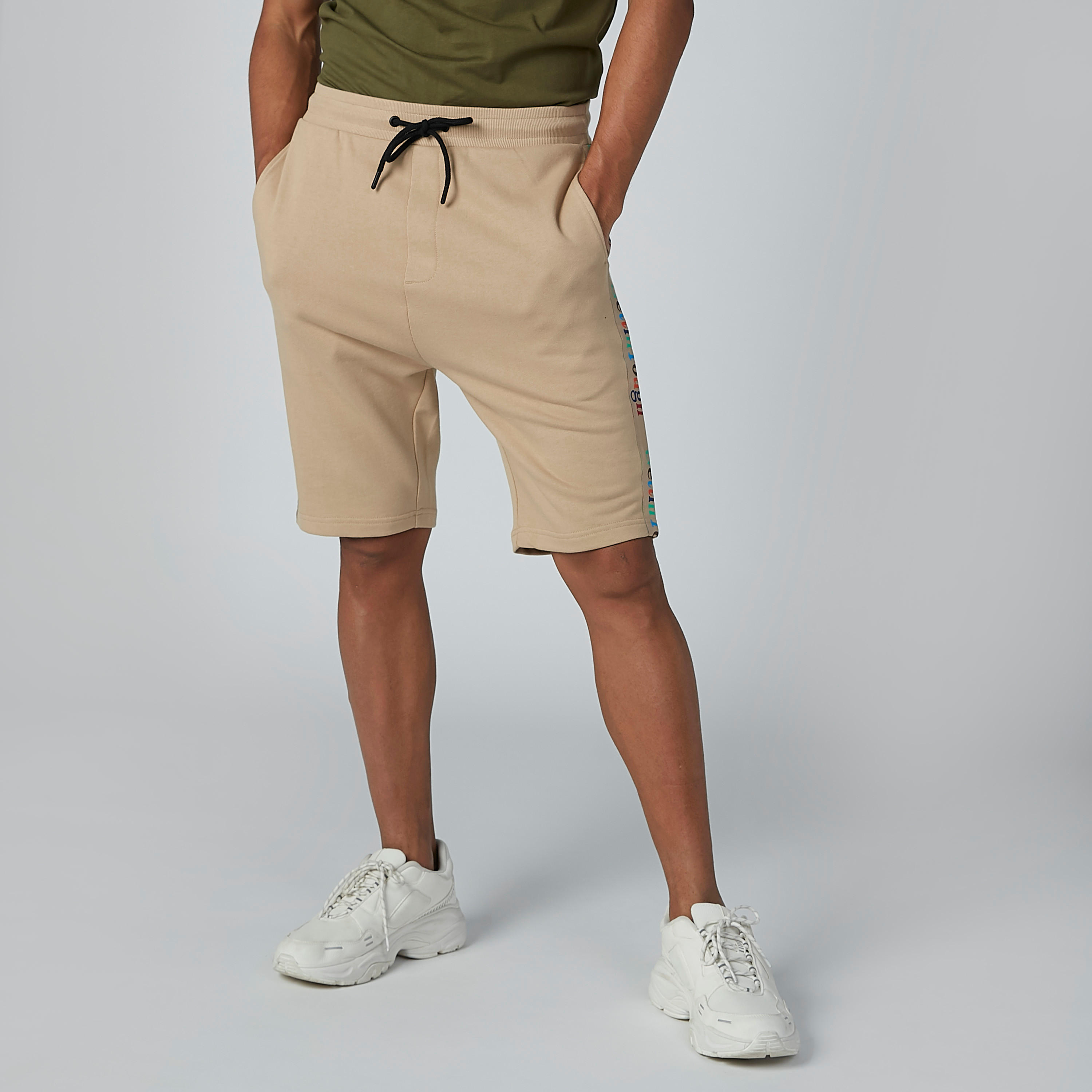 Solid Shorts with Pockets and Drawstring Fastening-men-clothing-bottoms-shorts-image-1