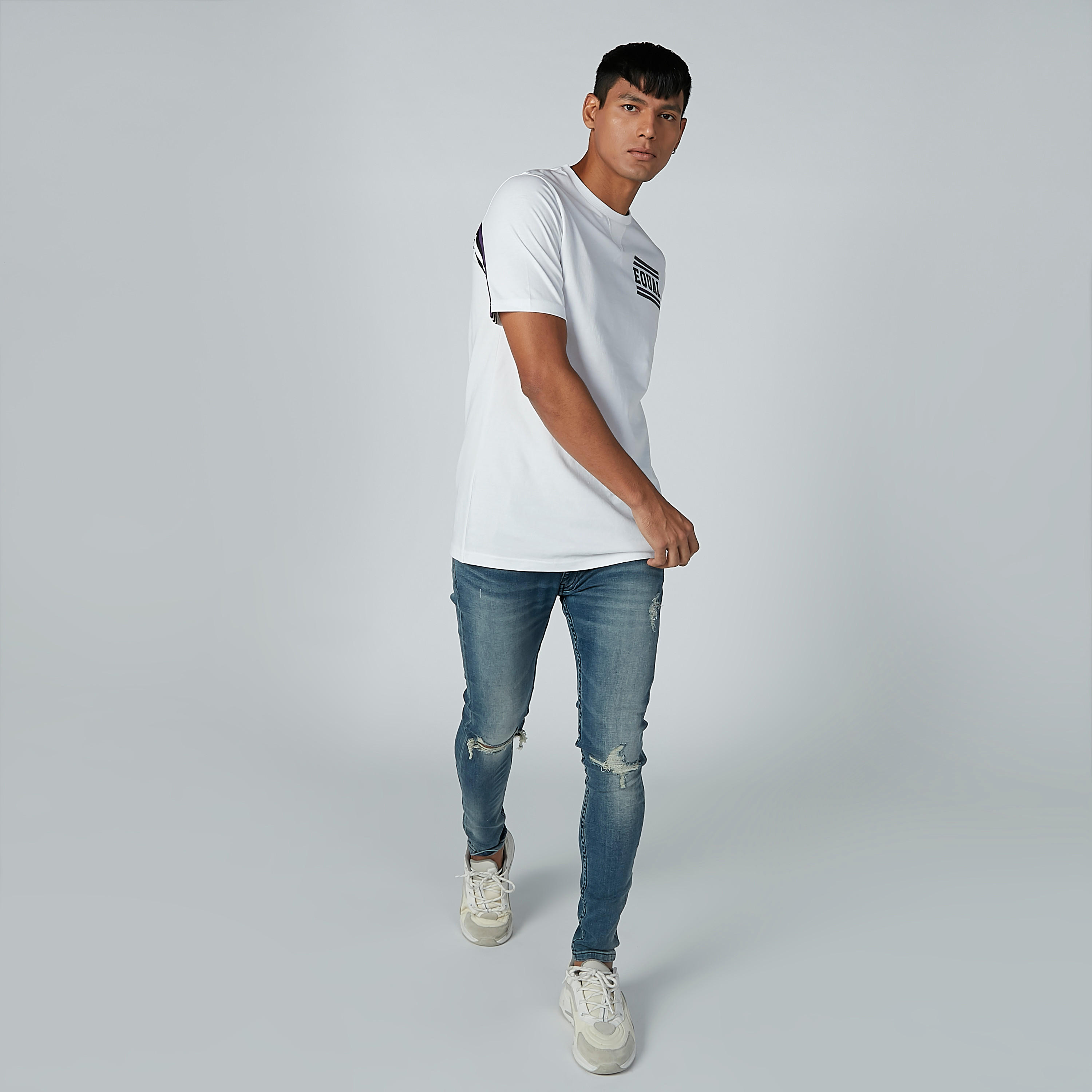 Sustainable Text Print Round Neck T-shirt with Short Sleeves-men-clothing-tshirtsandpolos-tshirts-image-1