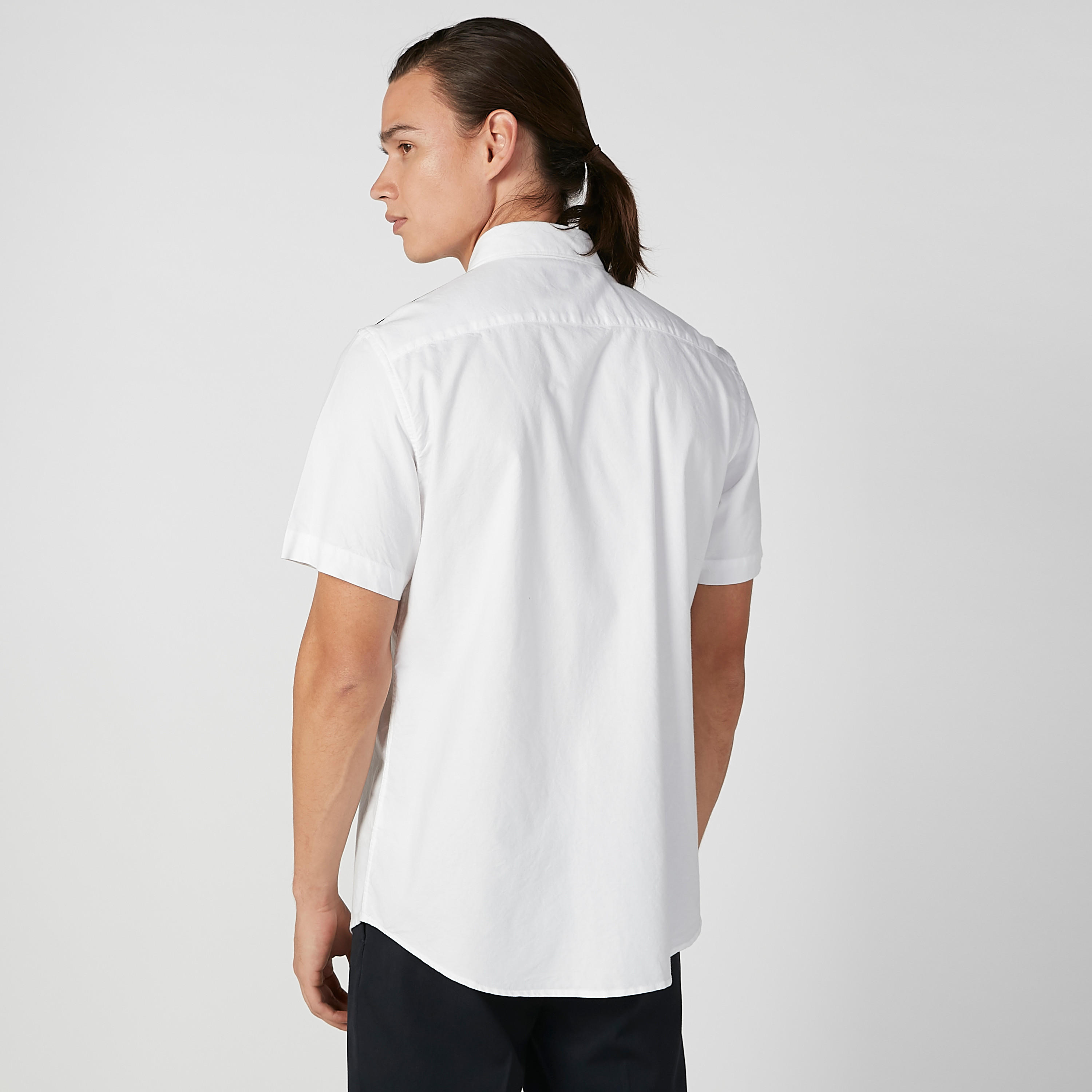 Plain Shirt with Short Sleeves and Spread Collar-men-clothing-shirts-image-9