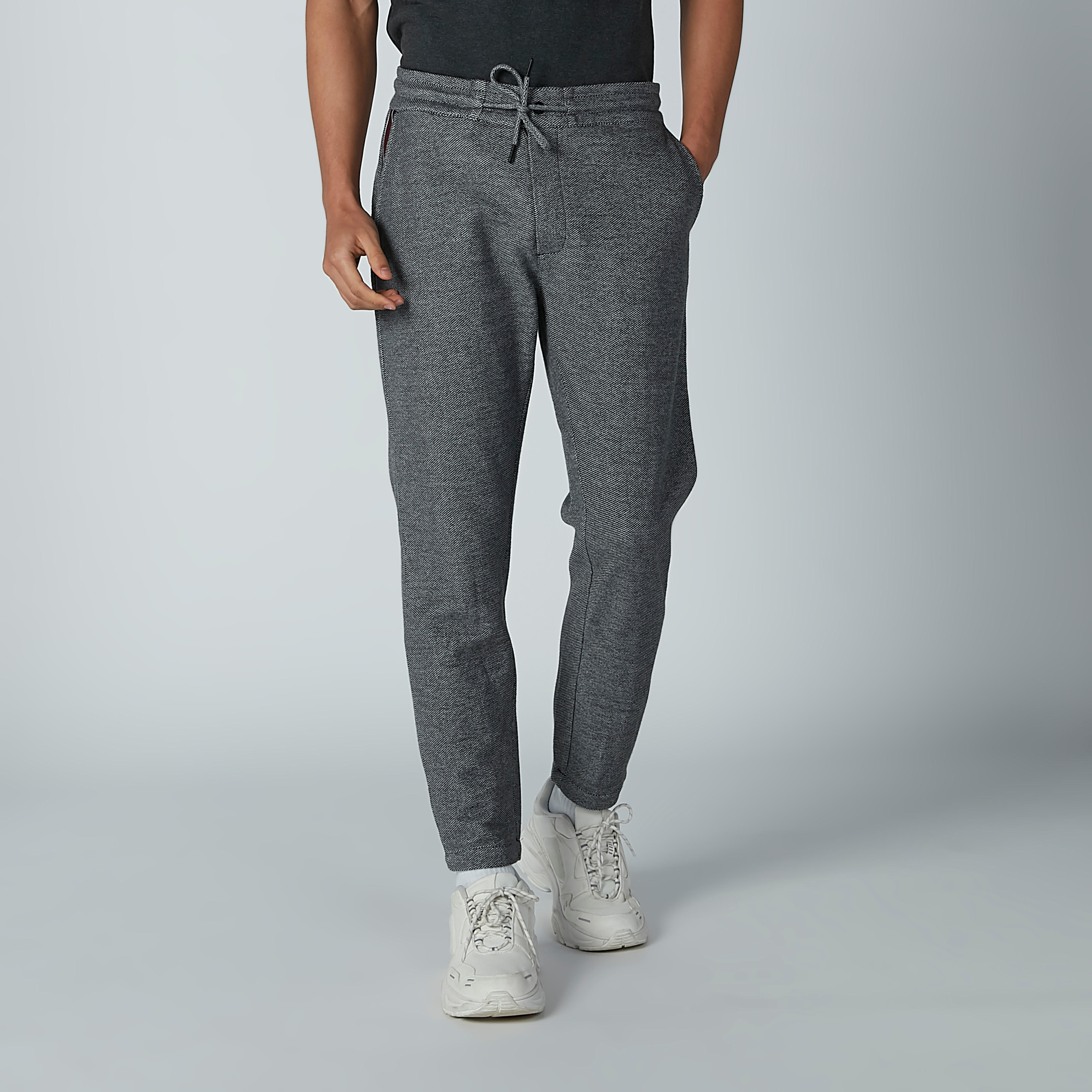 بنطال بارز الملمس بخصر متوسط الارتفاع وجيوب ورباط-men-clothing-bottoms-trousersandchinos-trousers-image-1