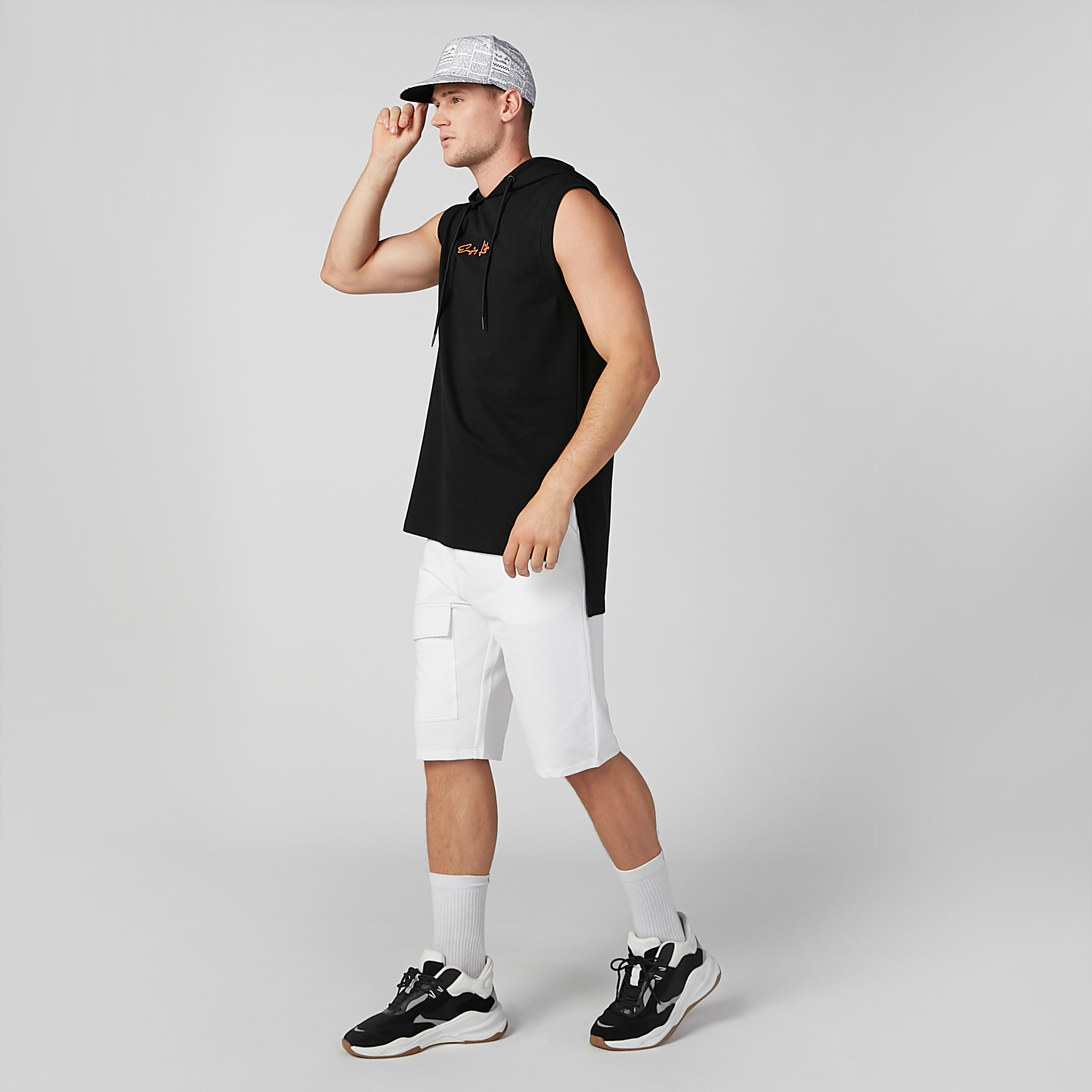 Printed Sleeveless T-shirt with Hood-men-clothing-tshirtsandpolos-tshirts-image-2