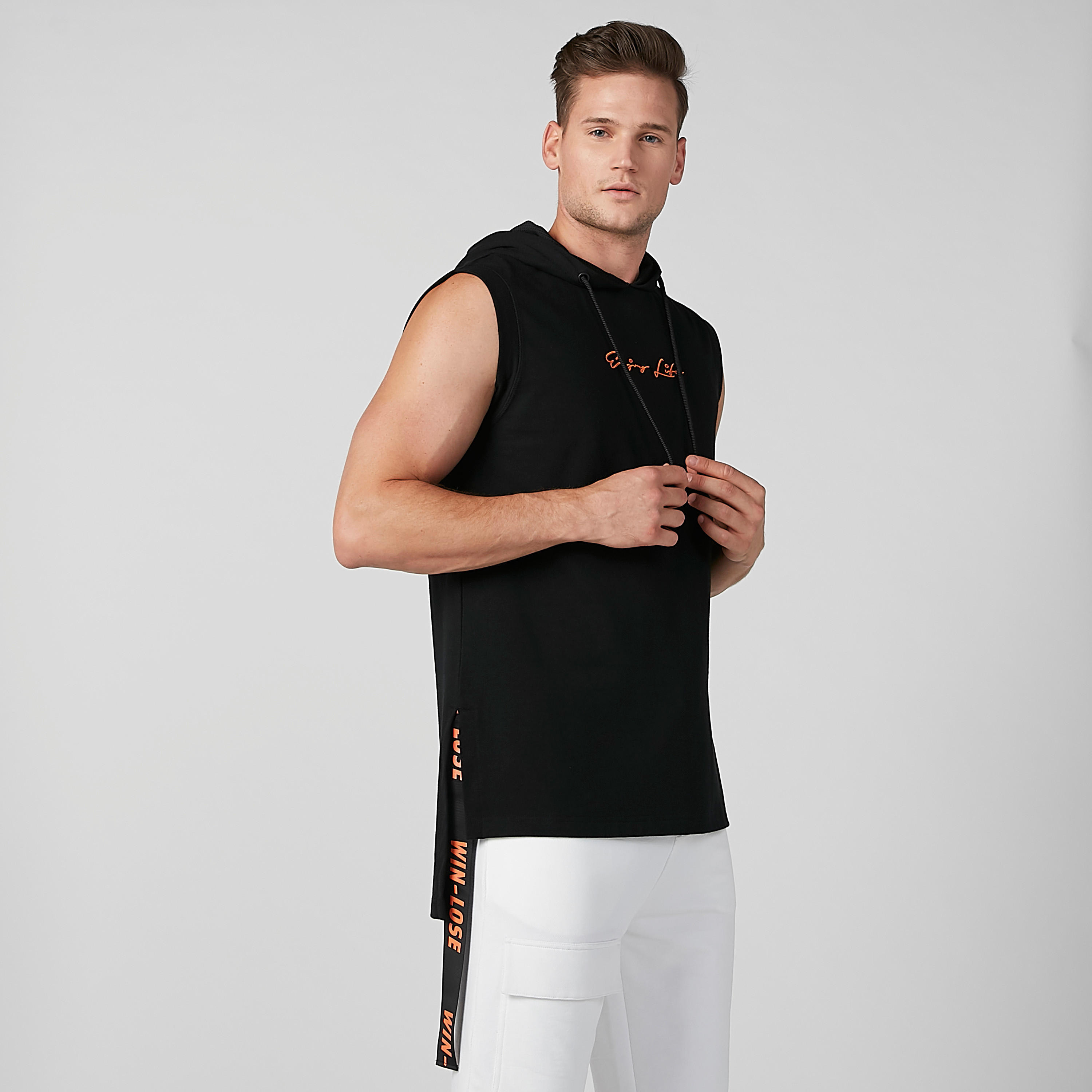 Printed Sleeveless T-shirt with Hood-men-clothing-tshirtsandpolos-tshirts-image-3