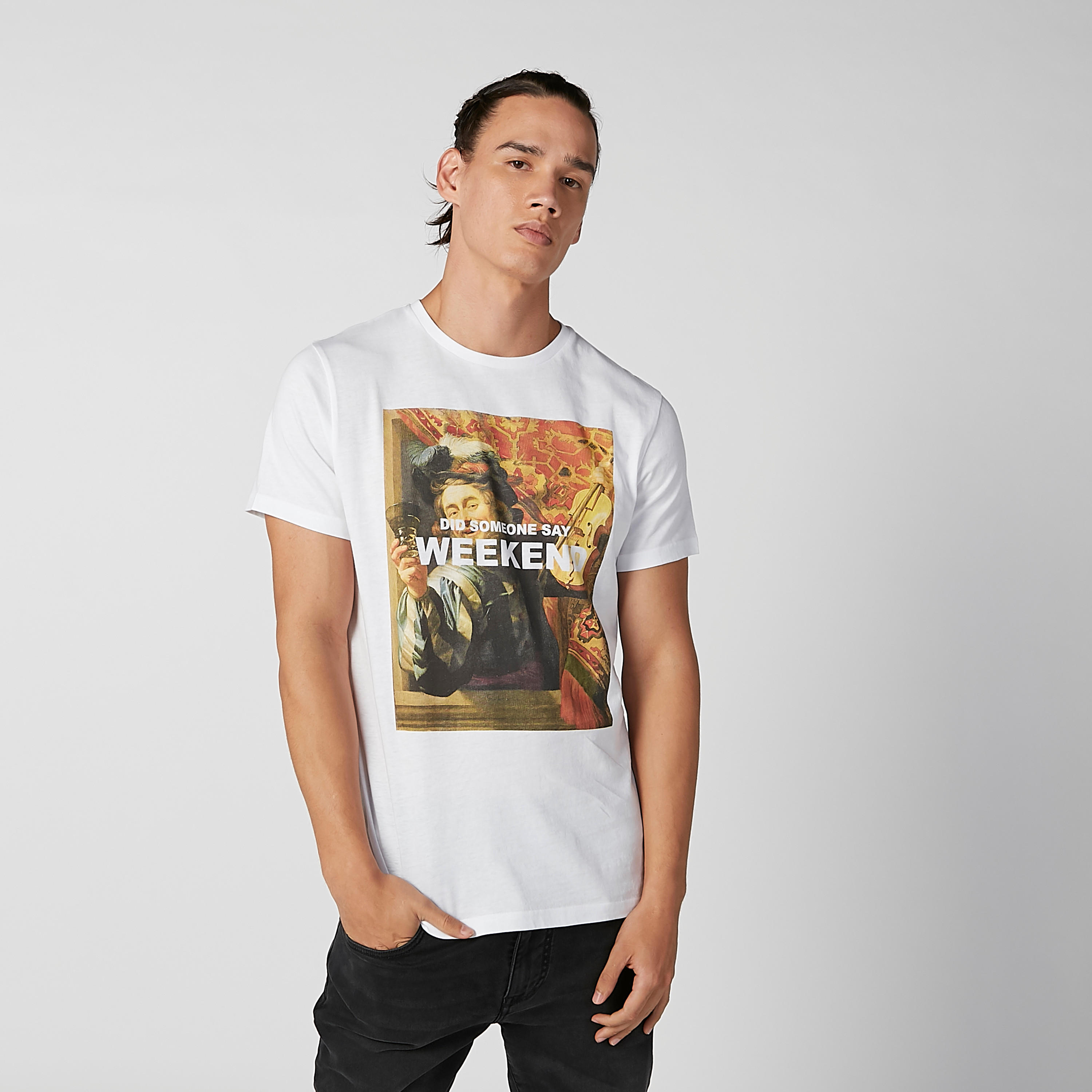 Printed T-shirt with Round Neck and Short Sleeves-men-clothing-tshirtsandpolos-tshirts-image-1