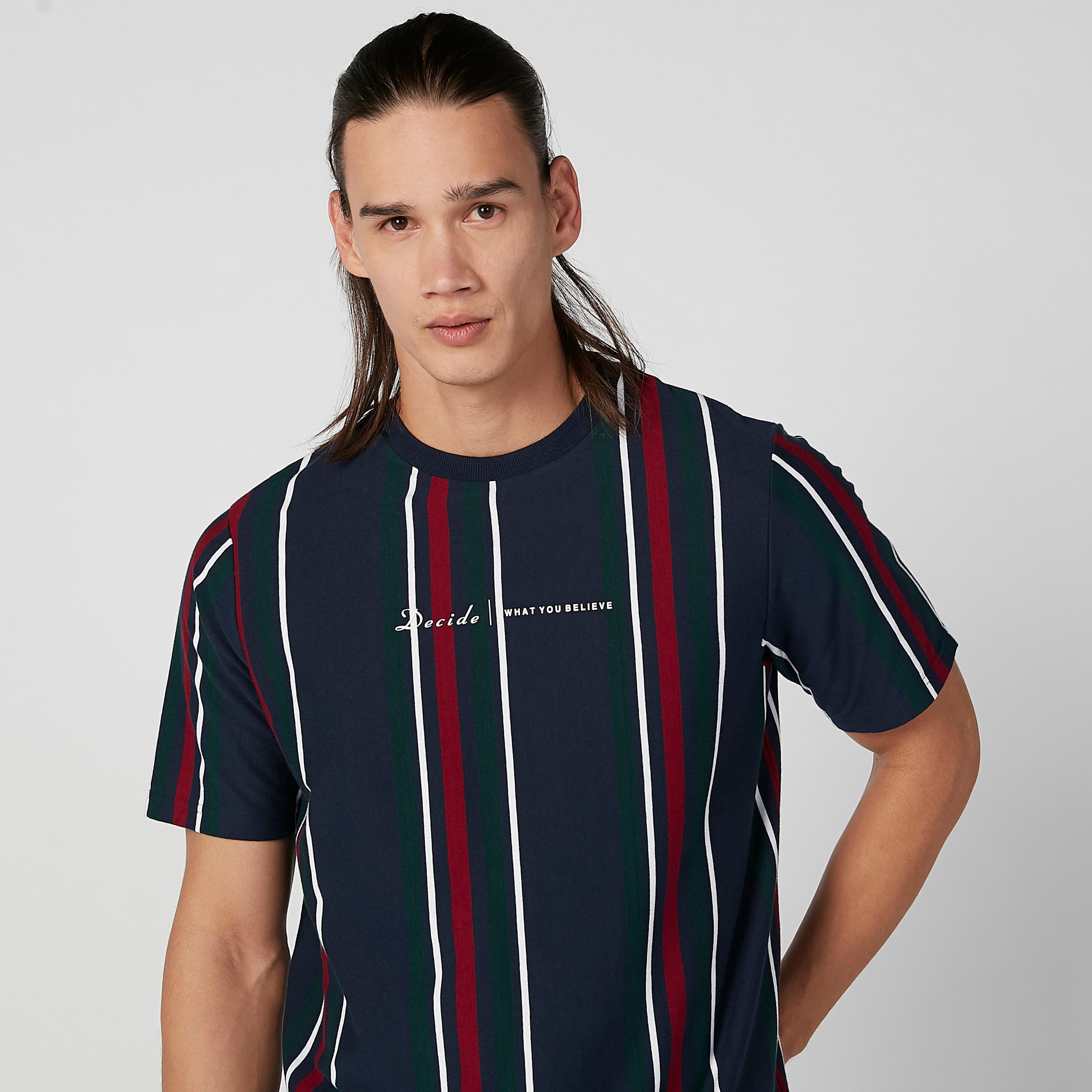 تيشيرت مقلّم بياقة مستديرة وأكمام قصيرة-men-clothing-tshirtsandpolos-tshirts-image-4