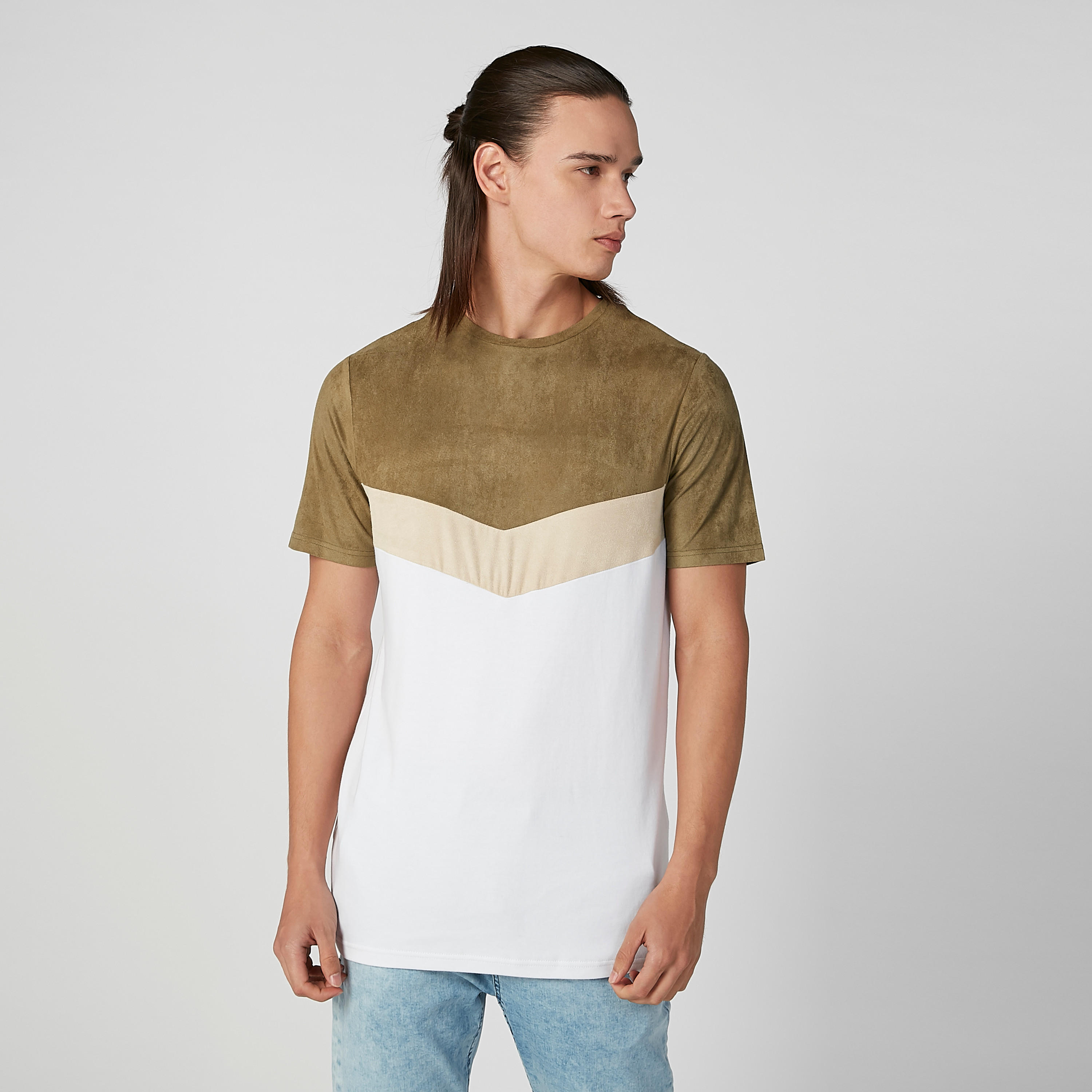 تيشيرت بنمط كتل الألوان بياقة مستديرة وأكمام قصيرة-men-clothing-tshirtsandpolos-tshirts-image-2