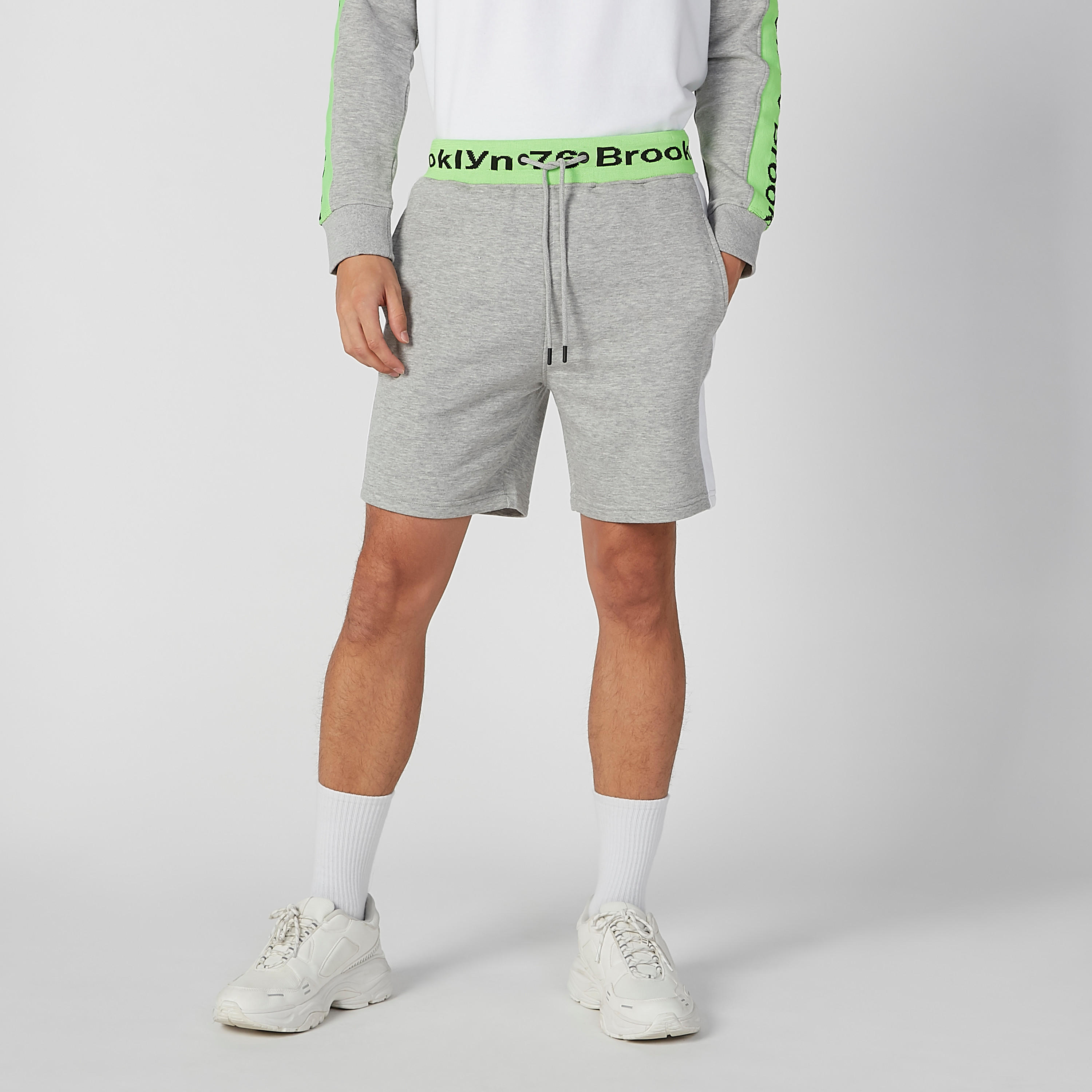 Knit Shorts with Printed Drawstring Waistband-men-clothing-bottoms-shorts-image-1