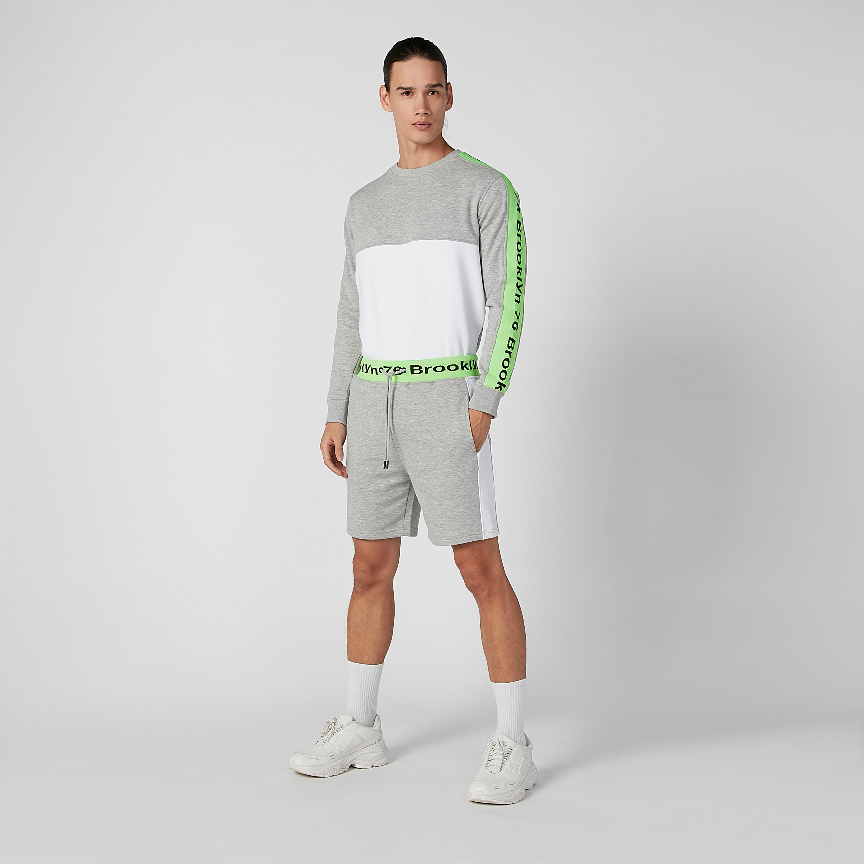 Knit Shorts with Printed Drawstring Waistband-men-clothing-bottoms-shorts-image-2