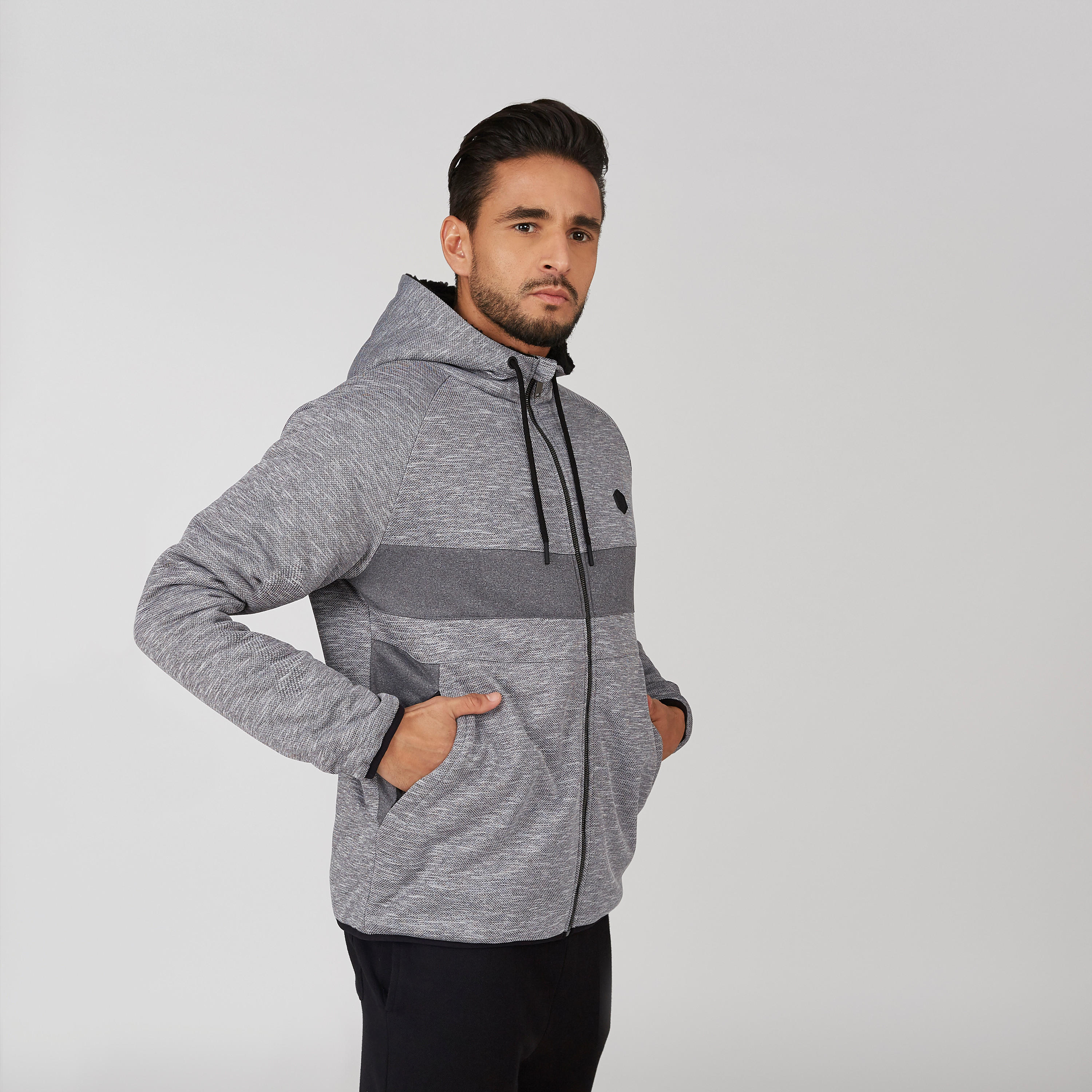 Textured Jacket with Kangaroo Pockets and Hood-men-clothing-jacketsandblazers-jackets-image-3