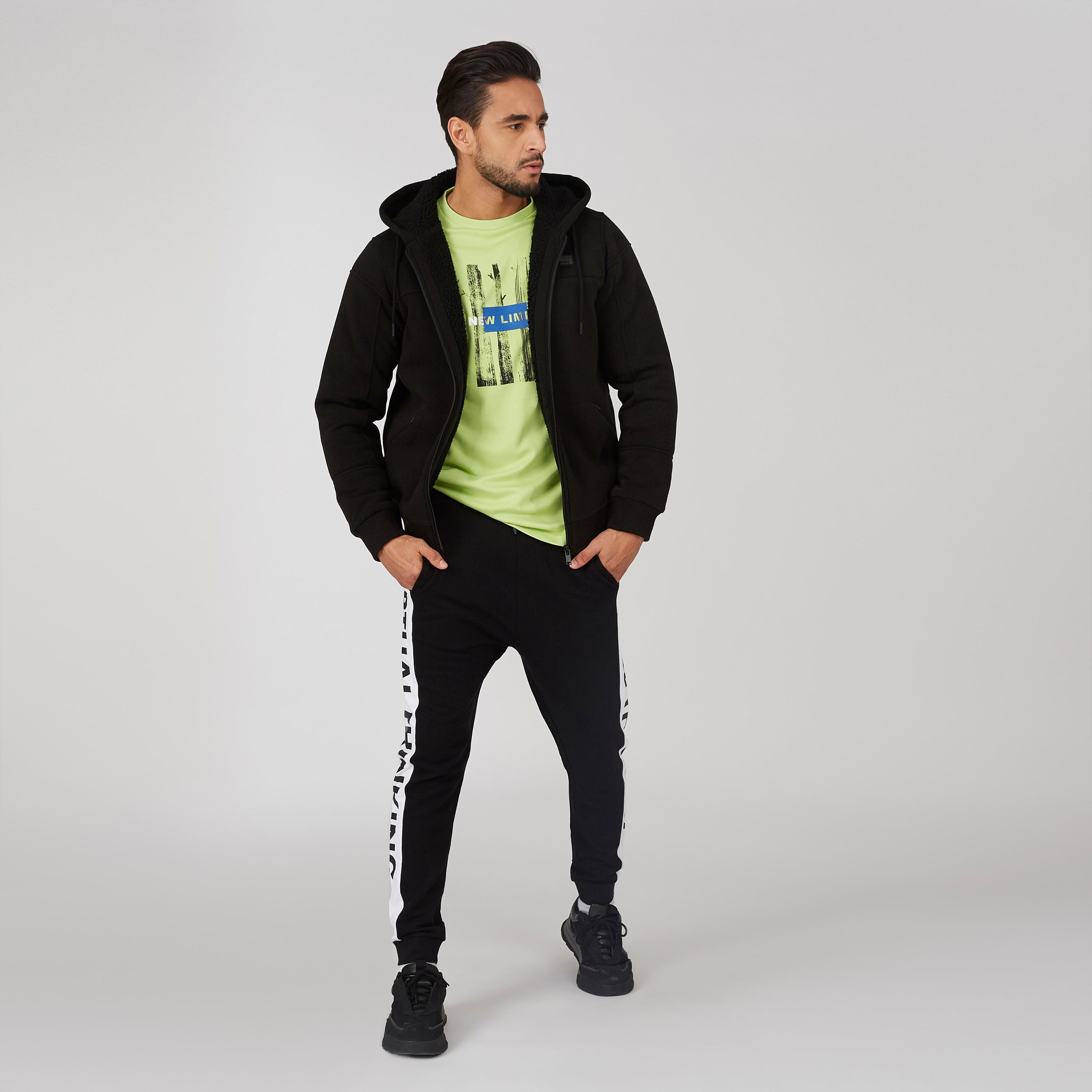 Plain Hooded Jacket with Long Sleeves and Zip Closure-men-clothing-jacketsandblazers-jackets-image-1