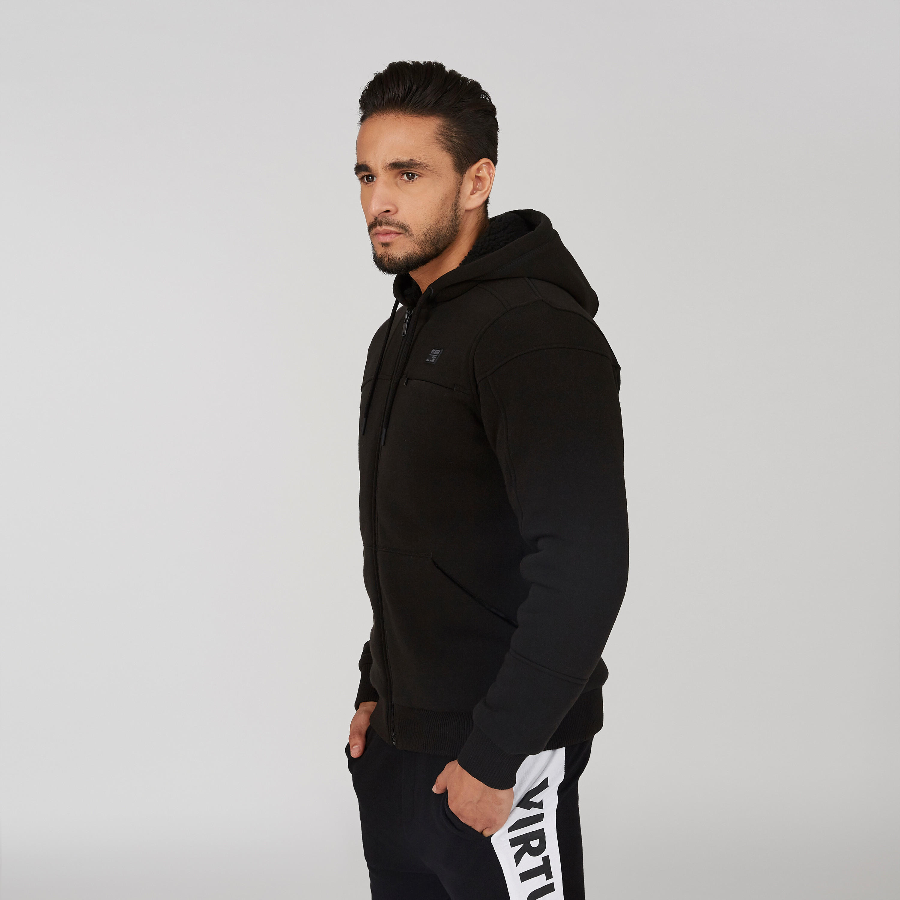 Plain Hooded Jacket with Long Sleeves and Zip Closure-men-clothing-jacketsandblazers-jackets-image-3