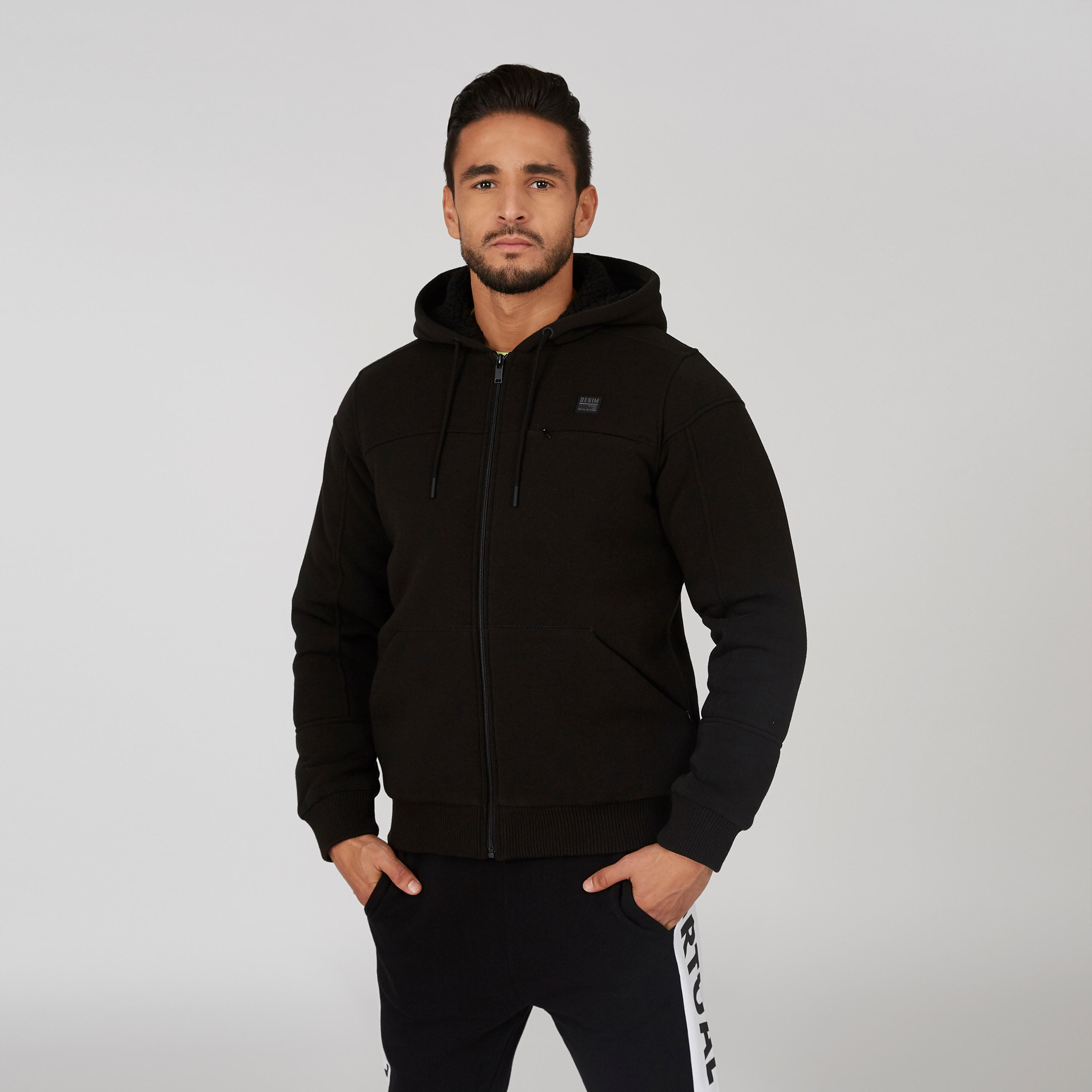 Plain Hooded Jacket with Long Sleeves and Zip Closure-men-clothing-jacketsandblazers-jackets-image-4