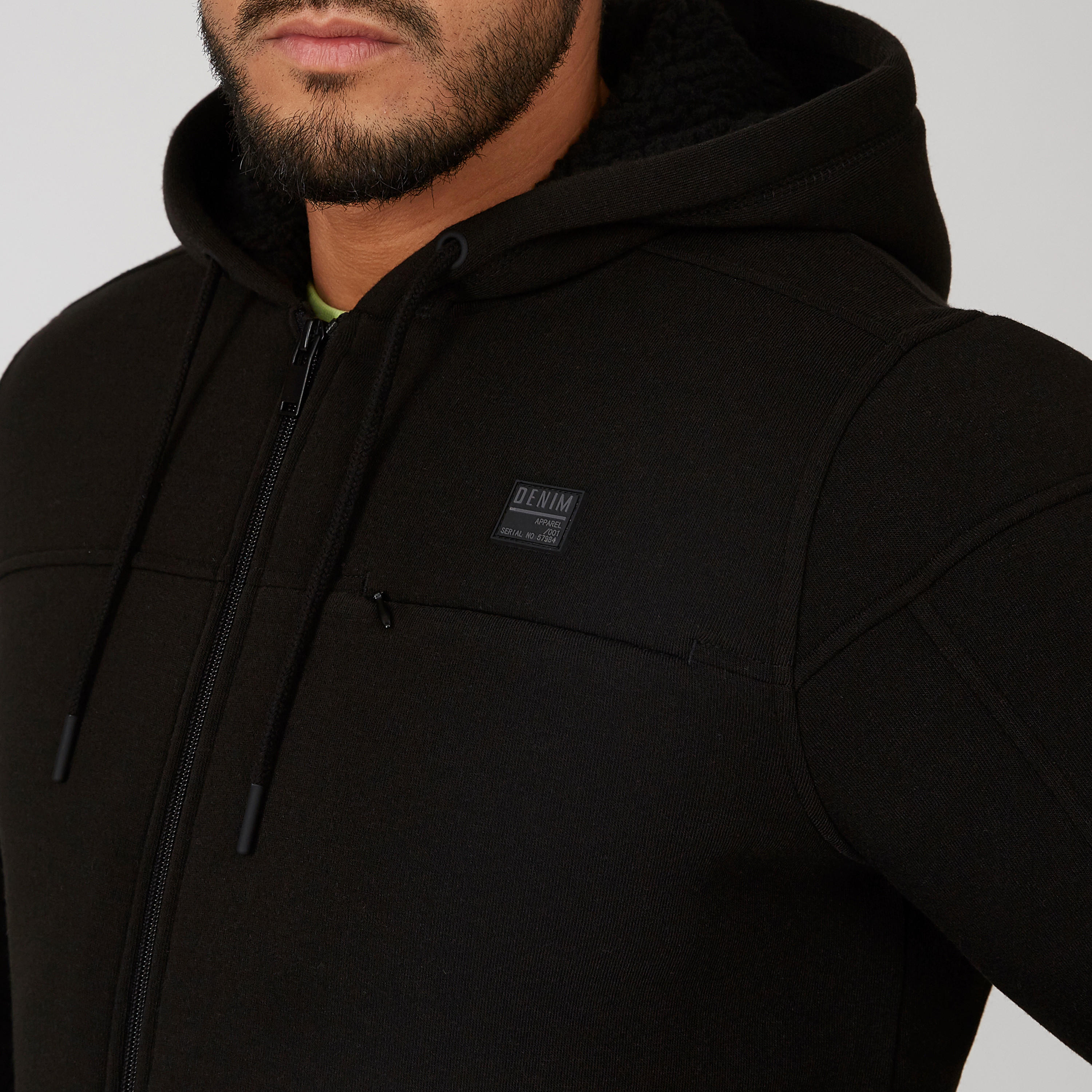 Plain Hooded Jacket with Long Sleeves and Zip Closure-men-clothing-jacketsandblazers-jackets-image-5