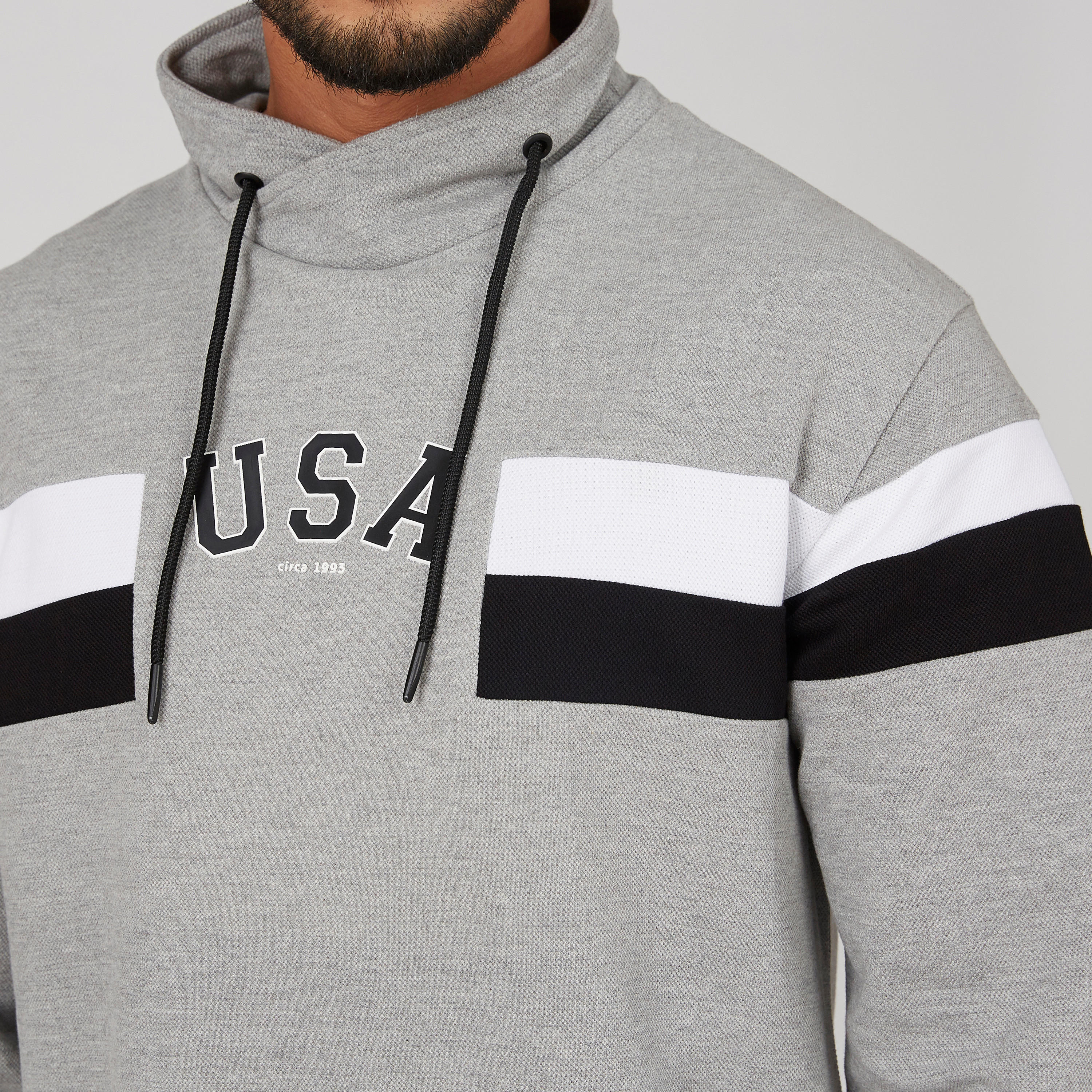 Printed Sweatshirt with Long Sleeves and Hood-men-winterwear-hoodiesandsweatshirts-image-3