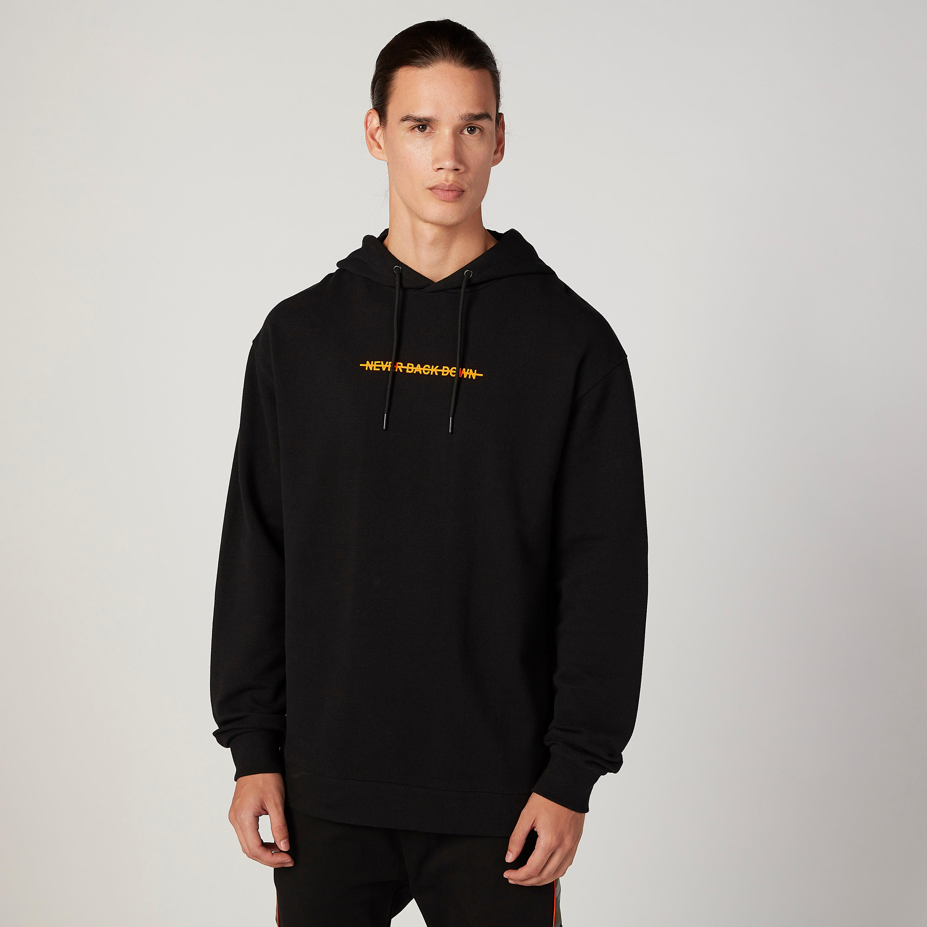 Printed Sweatshirt with Long Sleeves and Hood-men-winterwear-hoodiesandsweatshirts-image-1